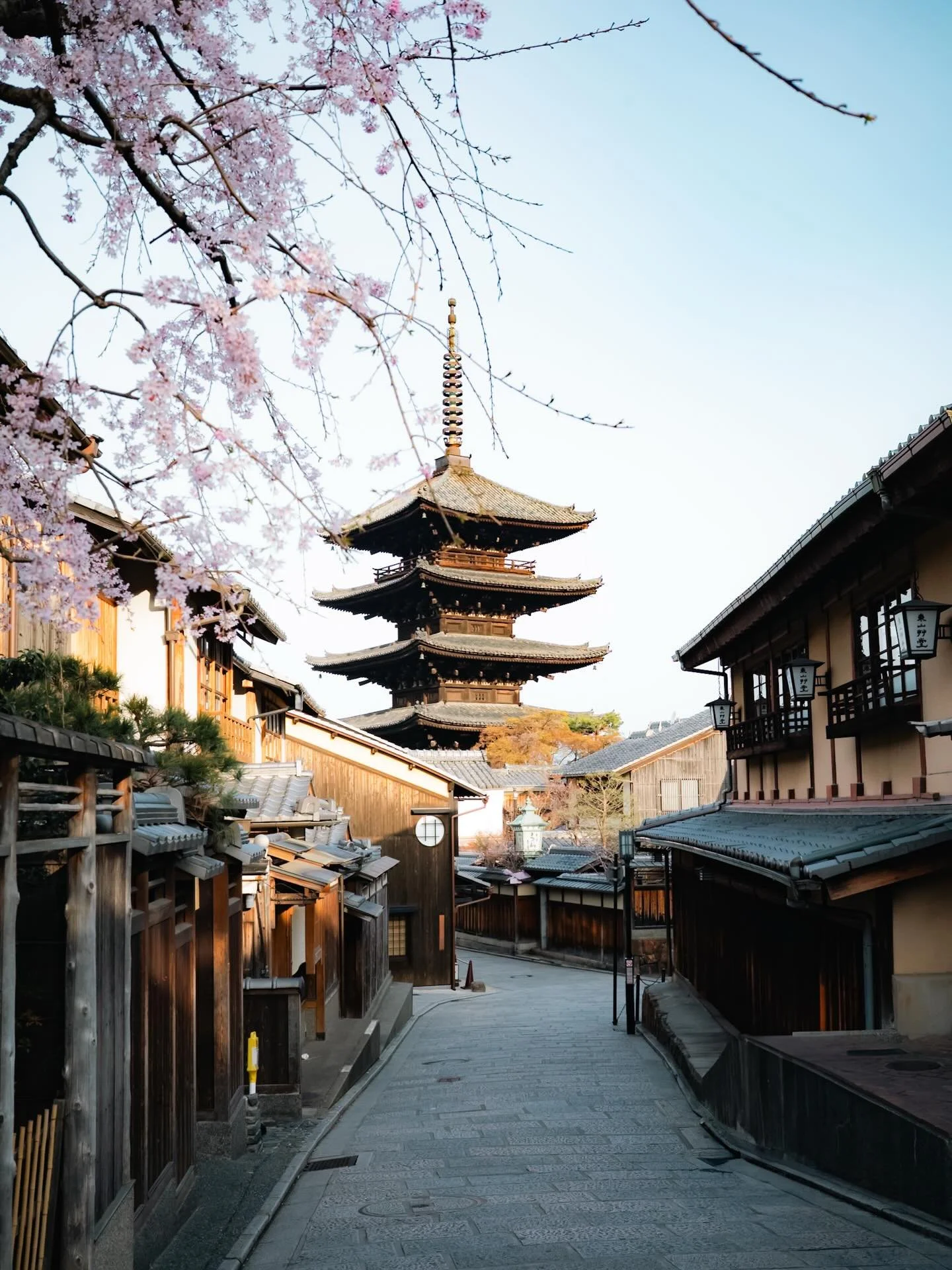 Stillness in Silence- At wee hours in the morning, Kyoto streets were empty, and the presence of the pagoda stood quietly amongst the cherry blossoms. In that stillness, the city revealed a softer, more contemplative side of spring, forming the sprin