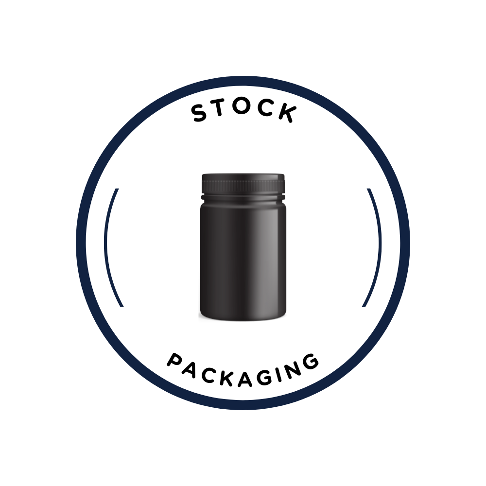 black jar with screw lid in circular frame