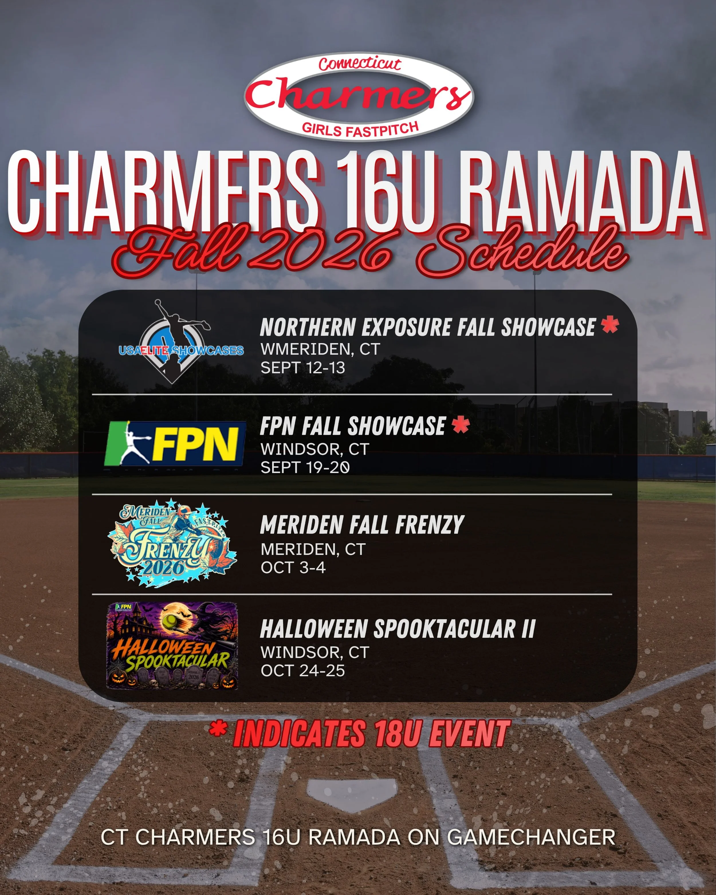 Fall schedule drop for the 16u Ramada squad 💪🍁