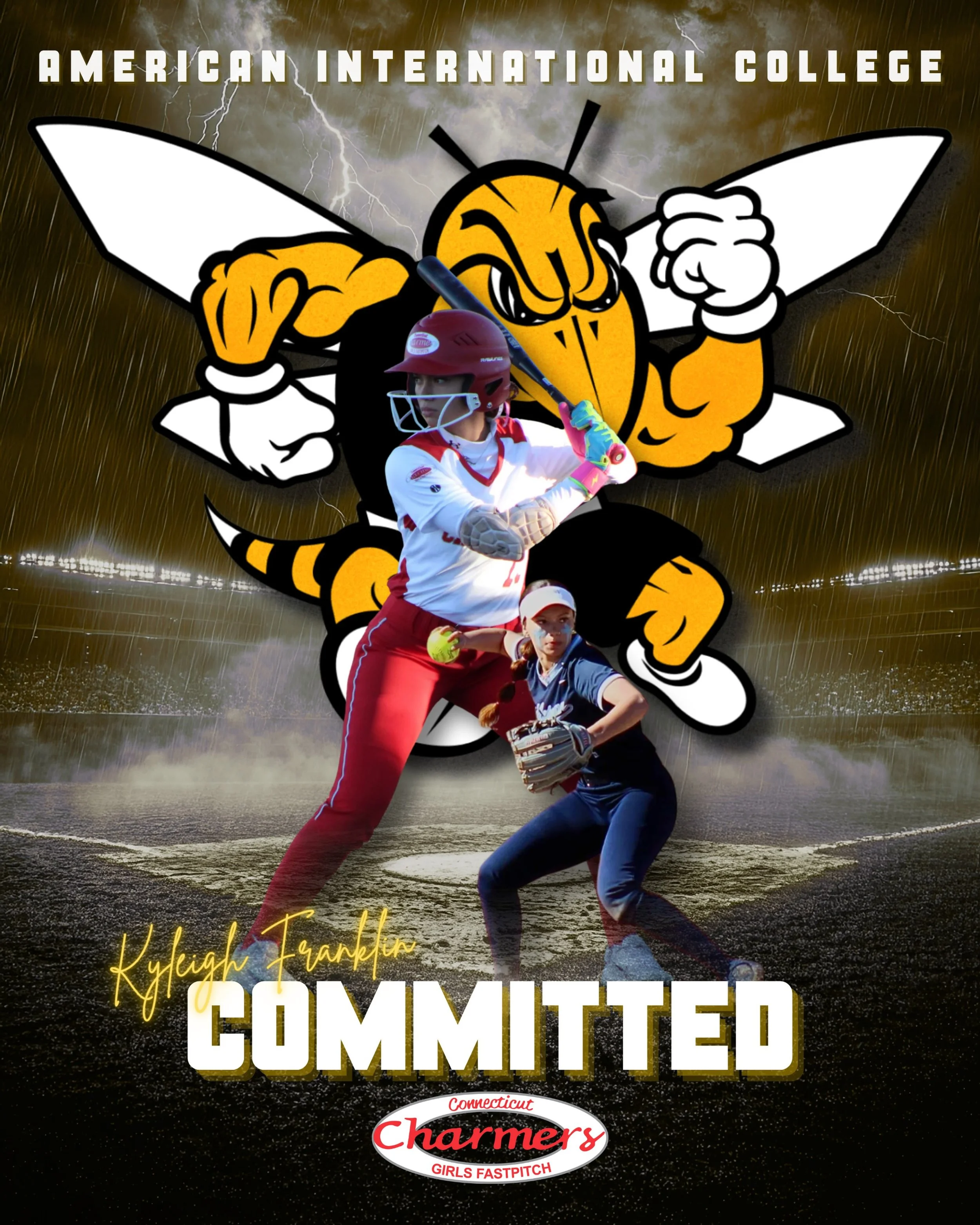 The Connecticut Charmers are proud to announce that Kyleigh Franklin has committed to play DII softball at American International College in Springfield, MA! 

We&rsquo;re so proud of you Ky and can&rsquo;t wait to see what you do next&hellip; Go Yel
