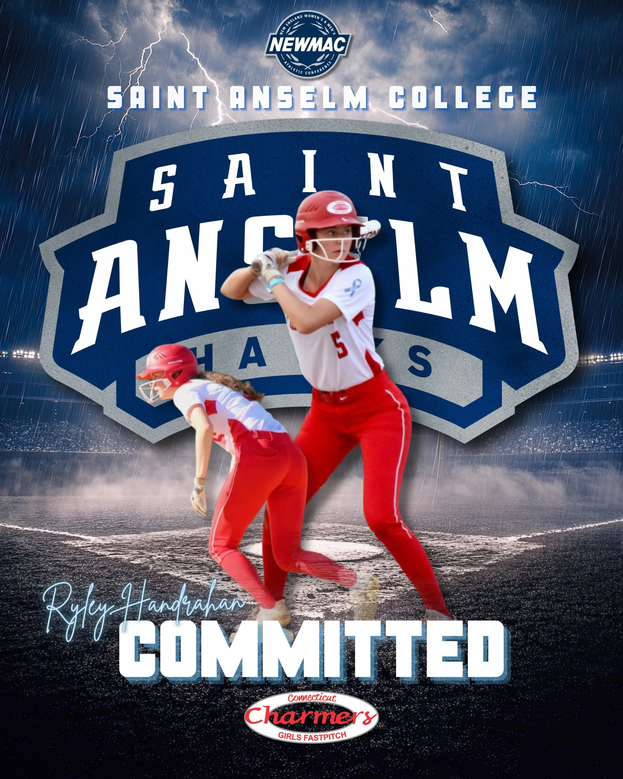 The Connecticut Charmers are proud to announce Ryley Handrahan has committed to play DIII softball at Saint Anselm College.

We are so excited for you Ryley, Go Hawks💪💙