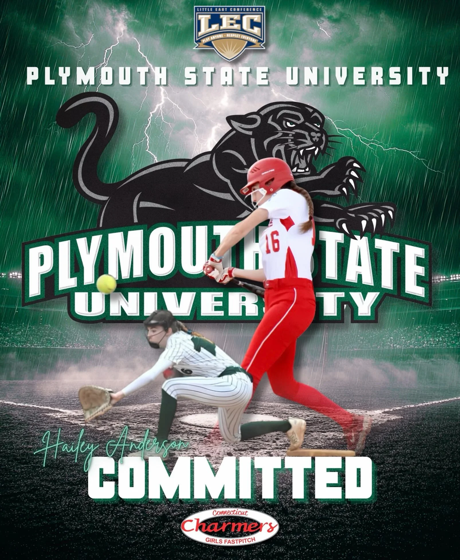 The Connecticut Charmers are proud to announce Hailey Anderson has committed to play DIII softball at Plymouth State University.

We are so happy for you Hay, Go Panthers!💚