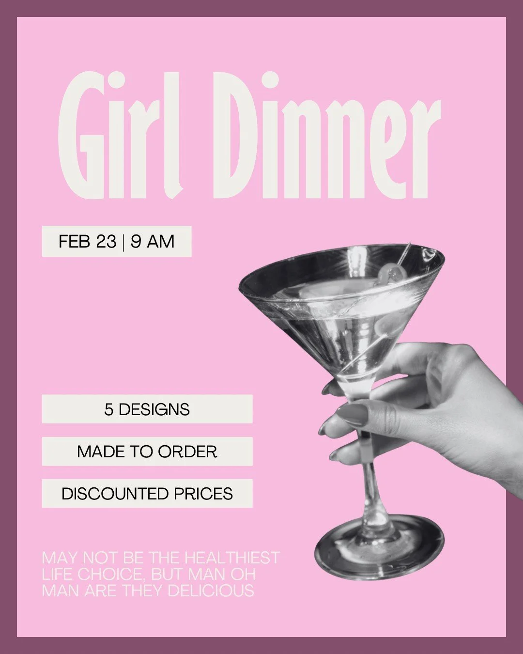 Girl Dinner Catalogue Design Drop