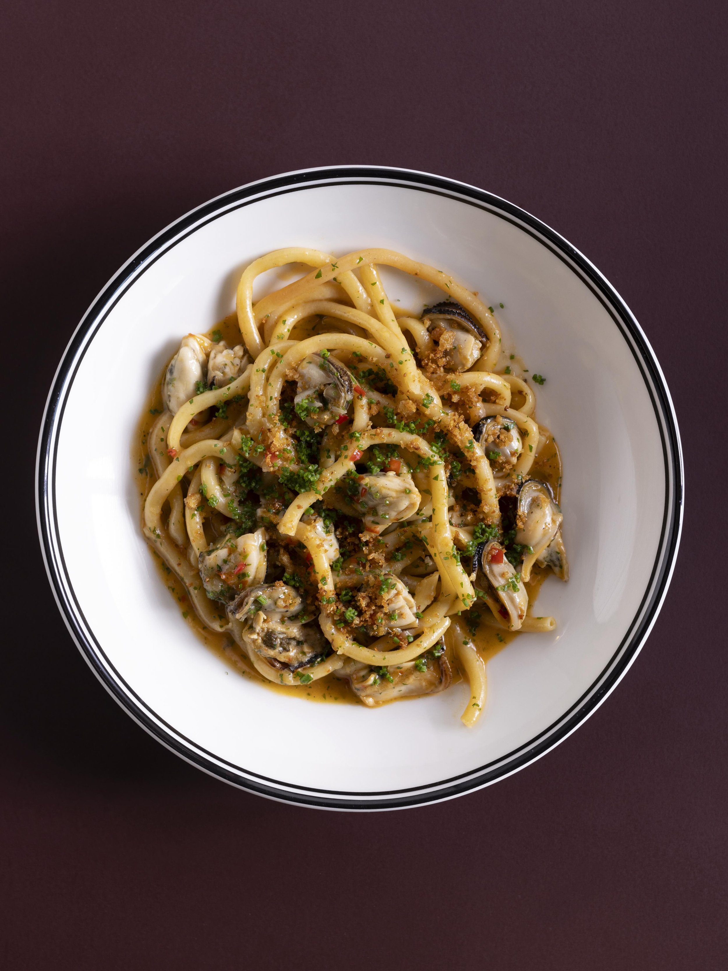 Green-lipped mussel &amp; ‘nduja bucatini – Osteria Uno