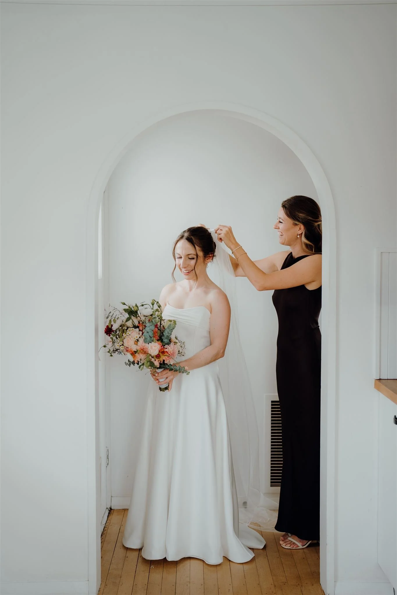 Edged Church length bridal Veil