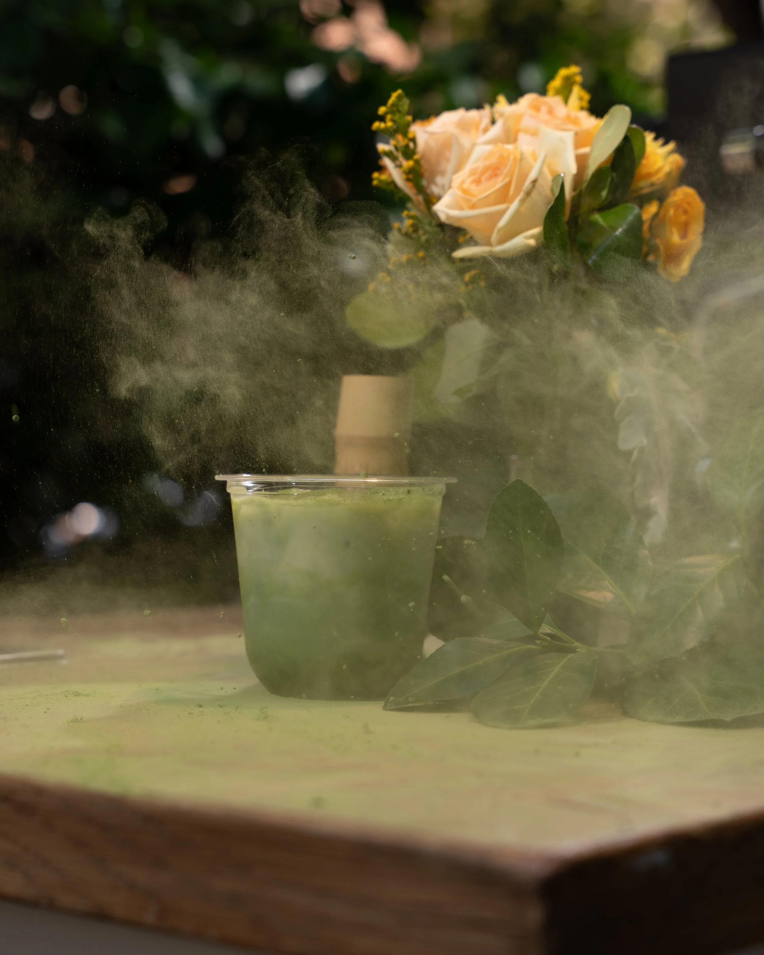 photo shoot of the matcha making