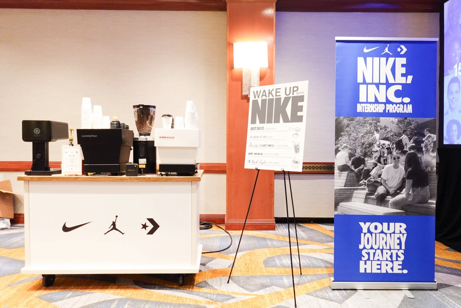 mobile coffee bar at a conference