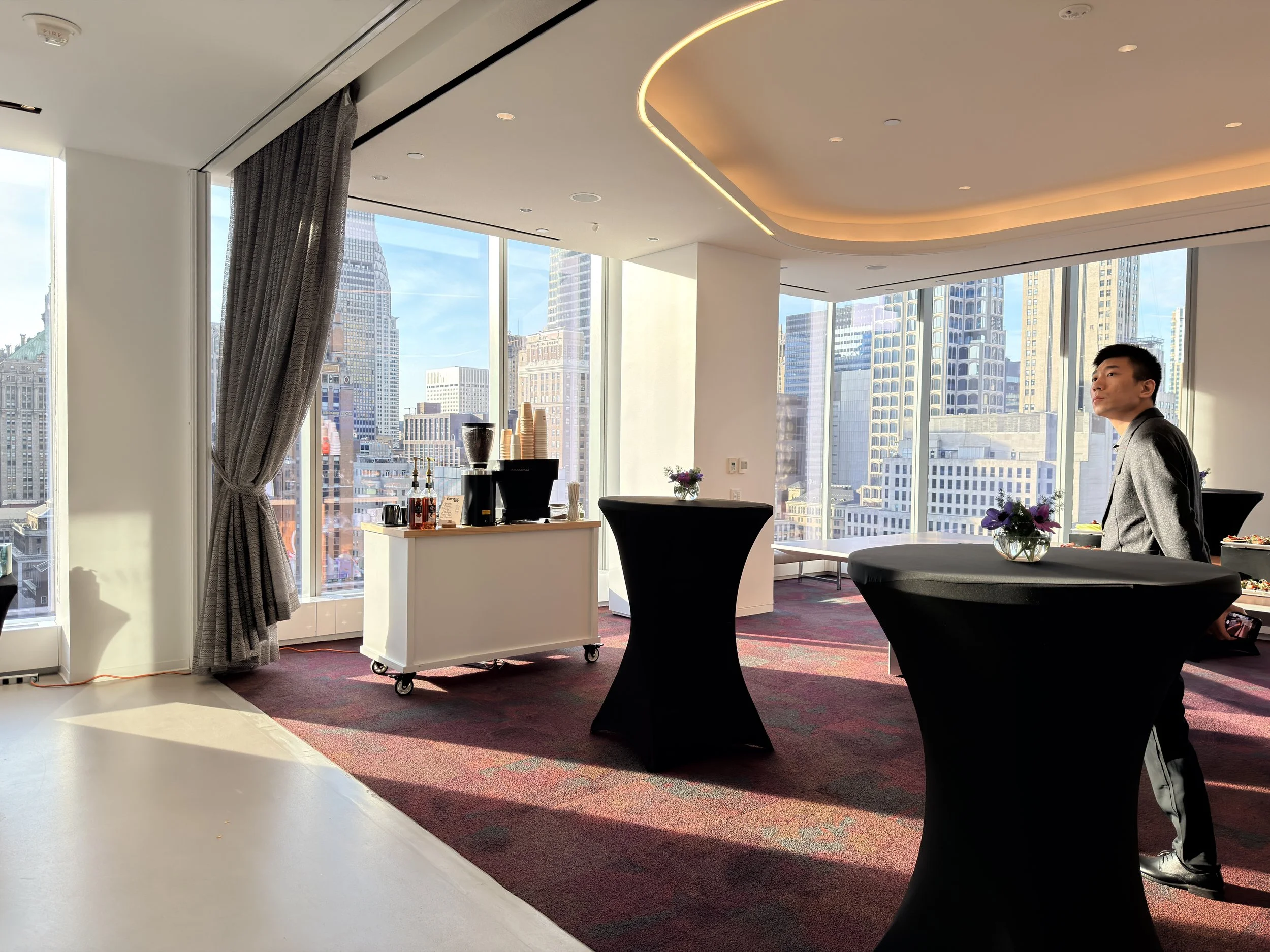 mobile coffee cart at a corporate meeting