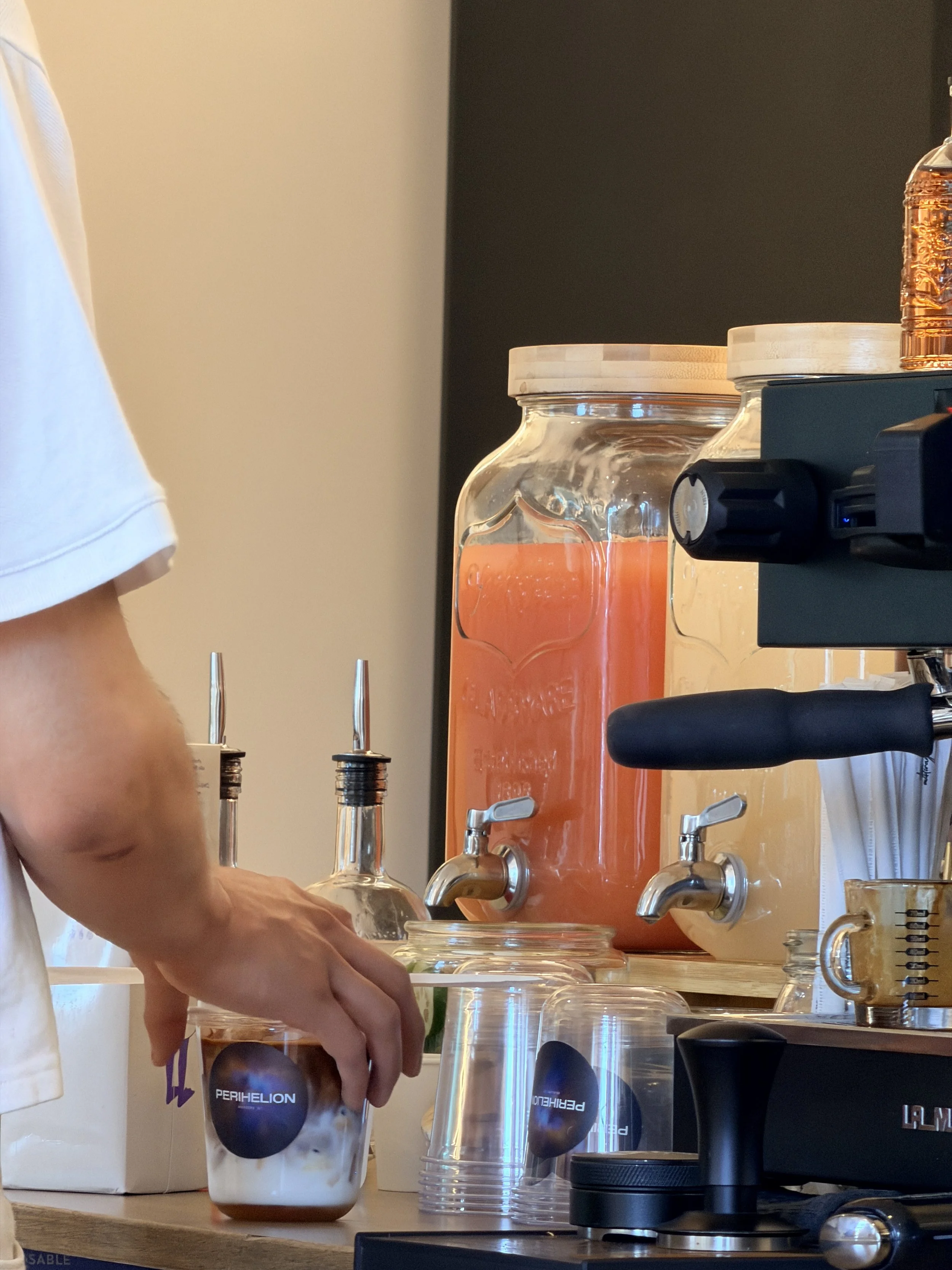 refreshments bar by a place coffee brewers