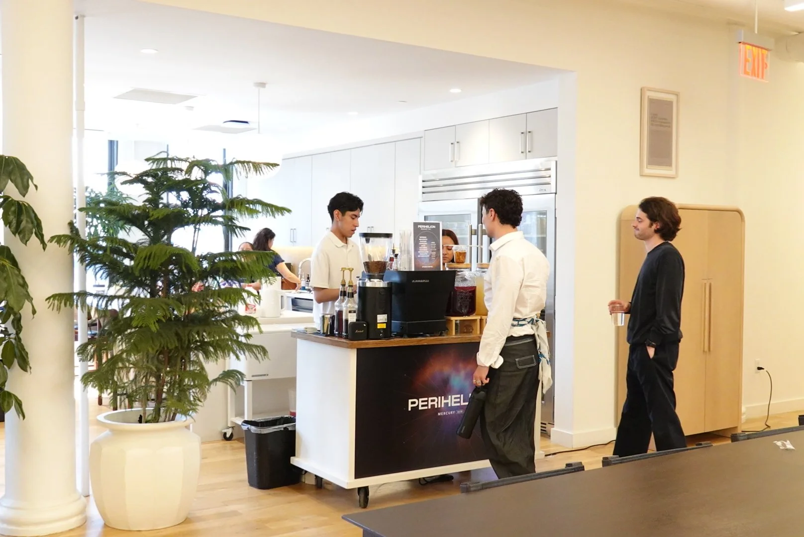 mobile coffee bar serving clients