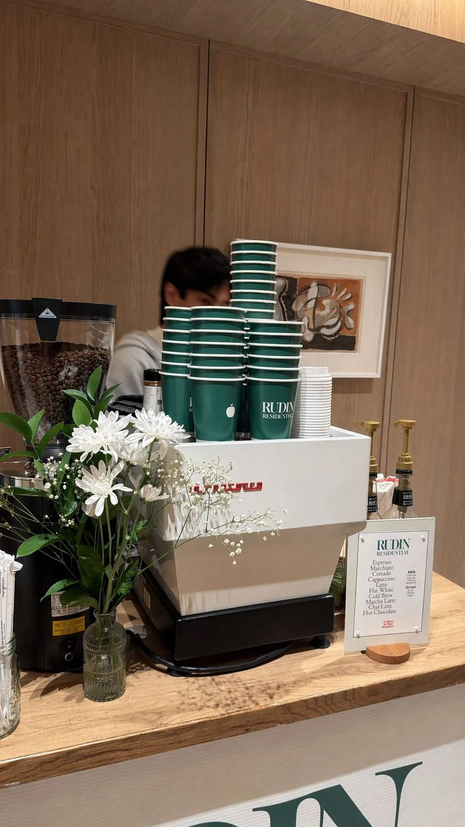 mobile coffee cart at the rudin buildings