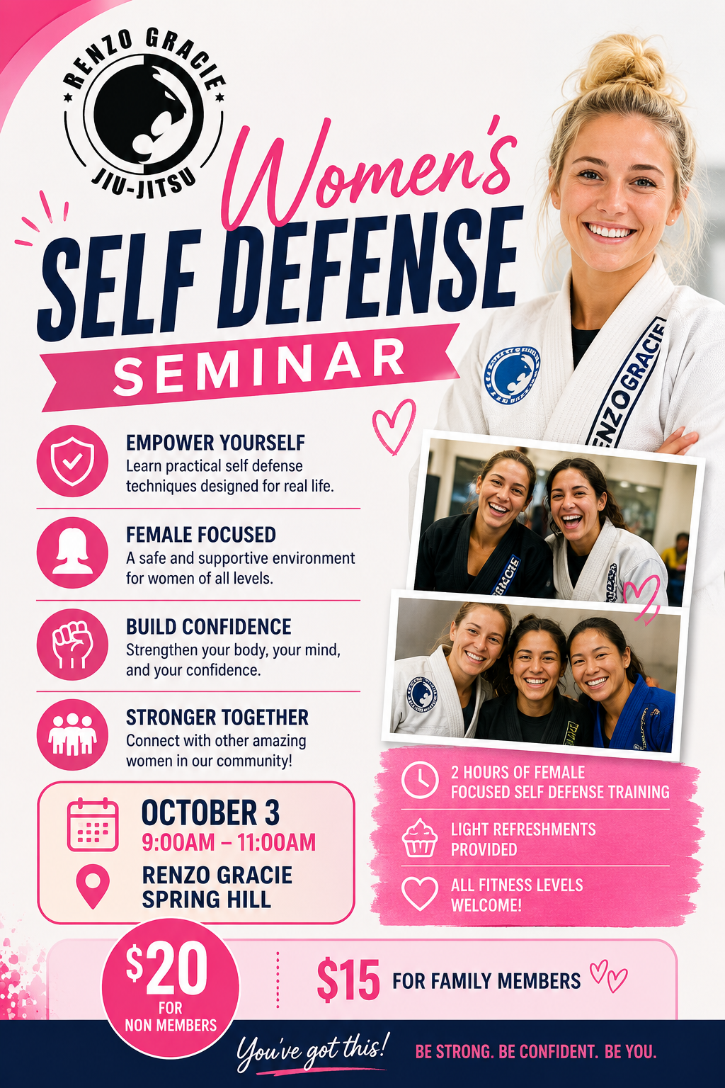 Women's Self Defense Seminar (family price)