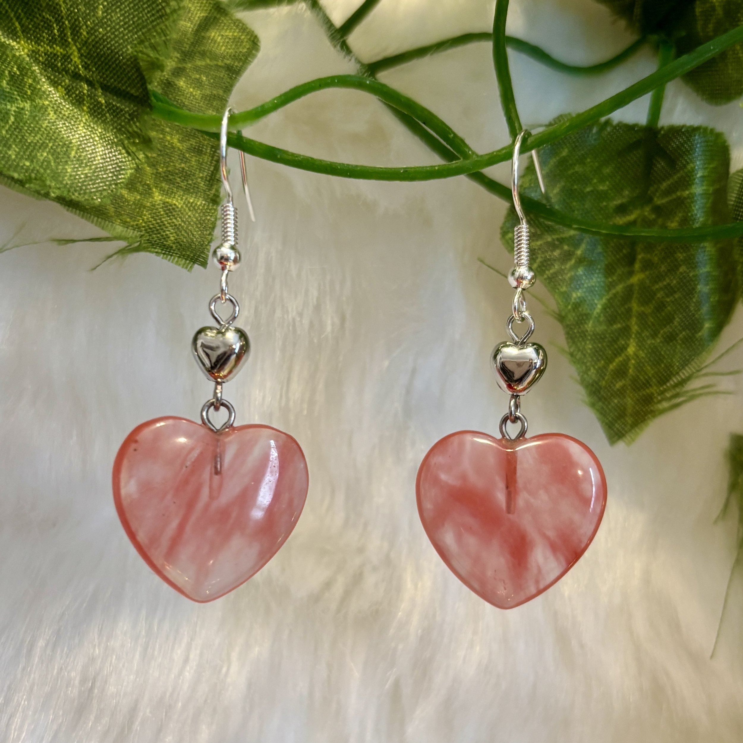 Gemstone Heart Hypoallergenic Earrings
