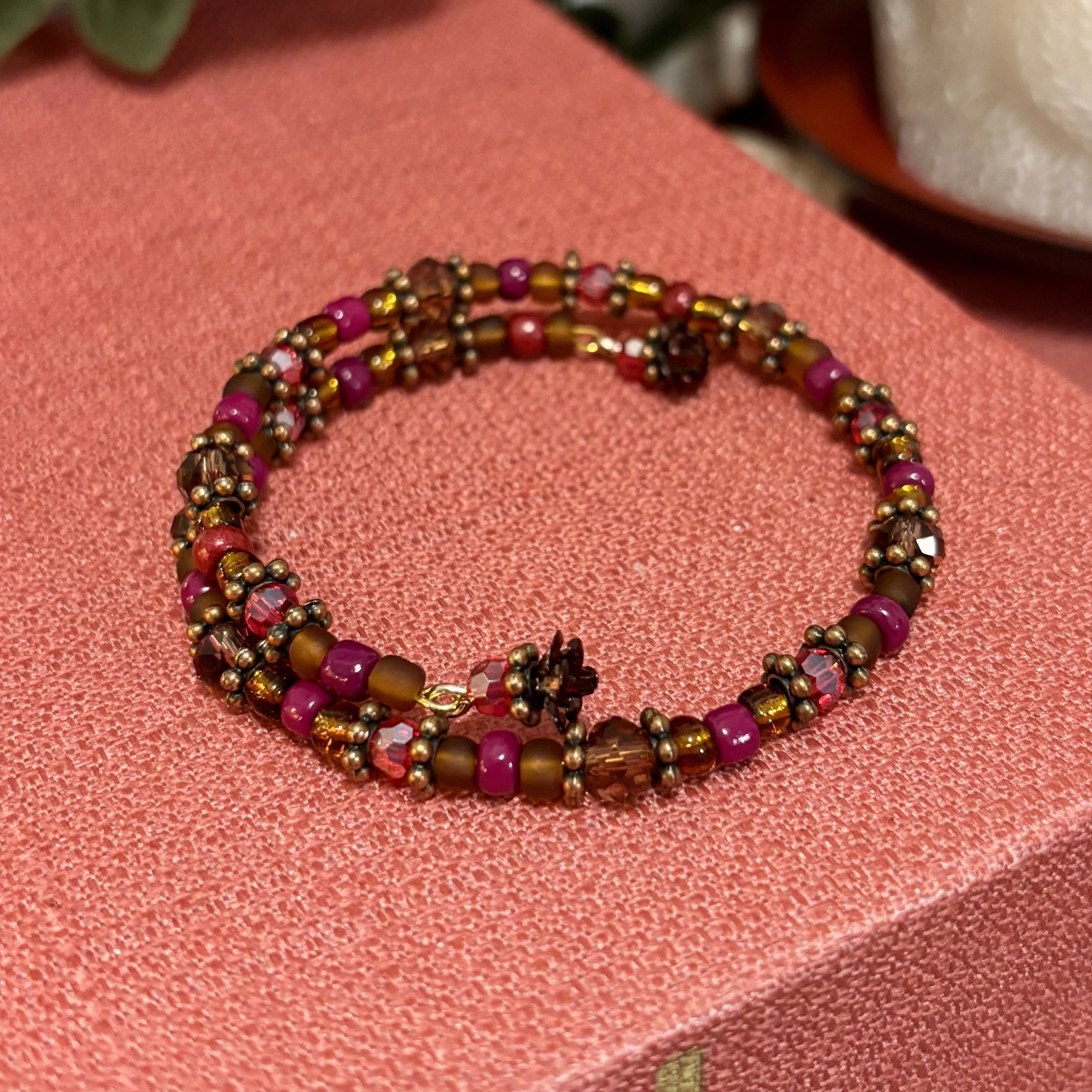 Dark Rose Wrap Bracelet
