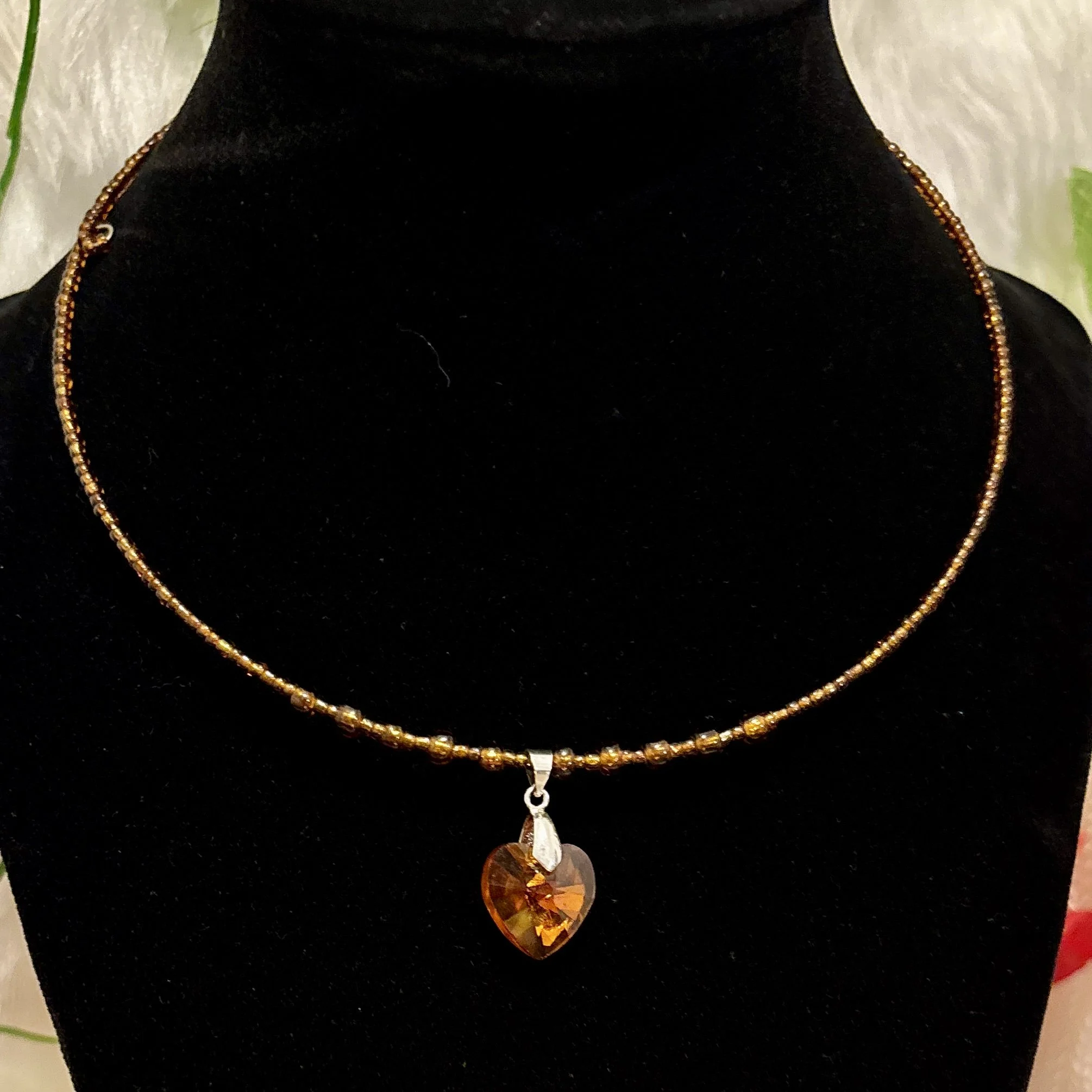 Faceted Acrylic Heart Choker