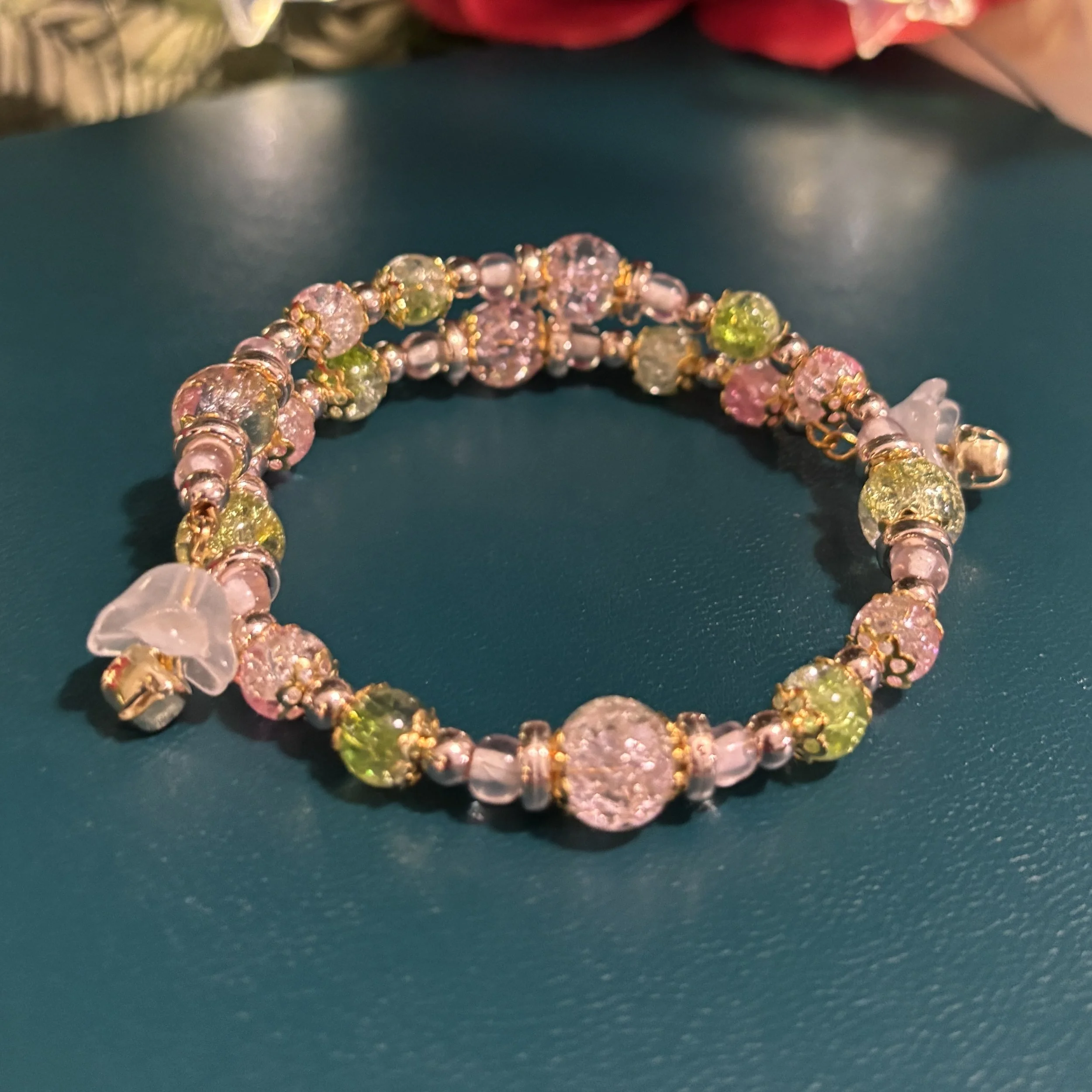 Green! Pink! Wrap Bracelet