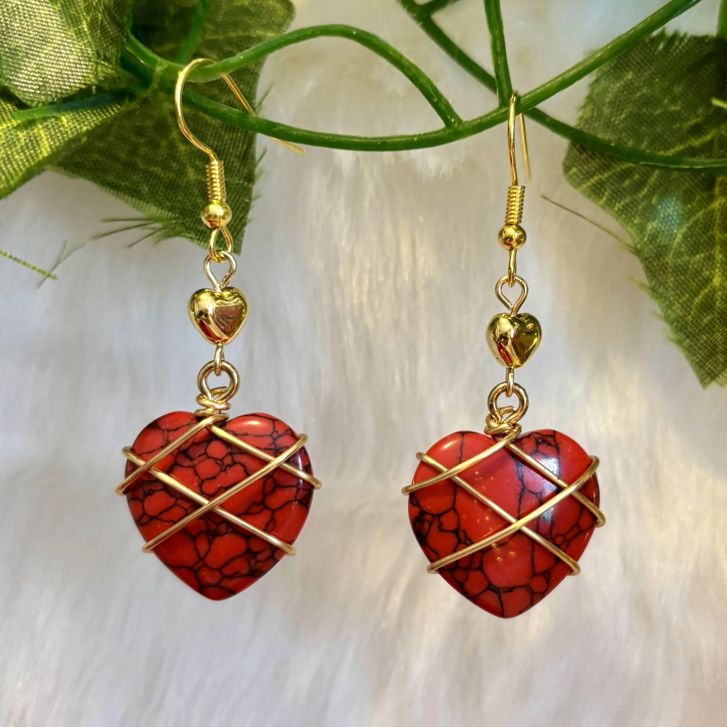 Wire-Wrapped Heart Hypoallergenic Earrings
