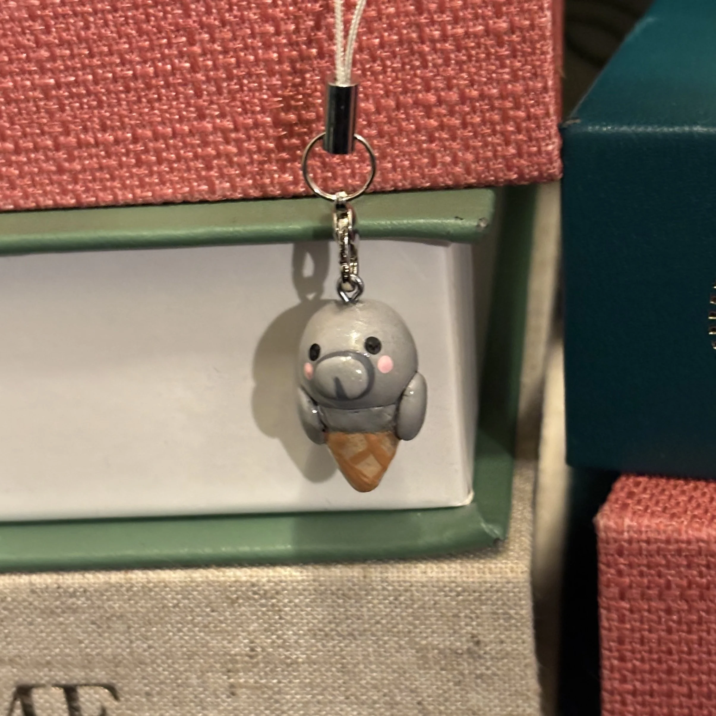 Manatee Ice Cream Phone Charm