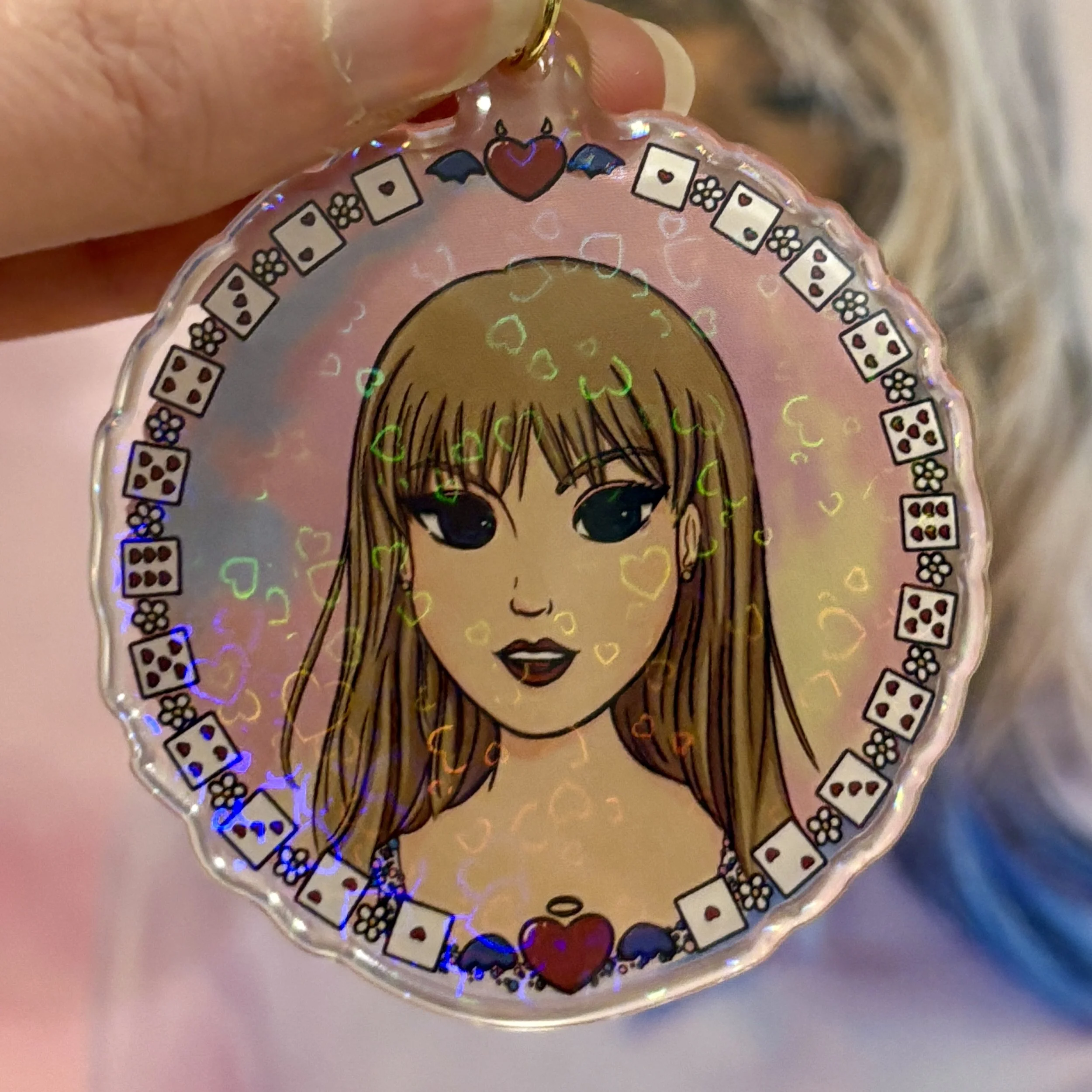 Lover Holographic Acrylic Keychain