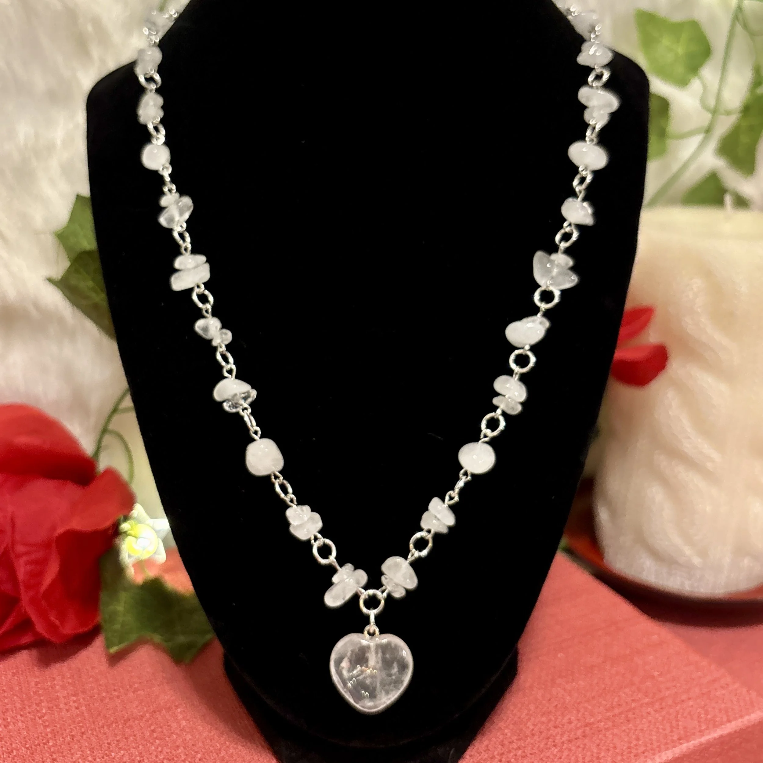 White Quartz Heart Necklace
