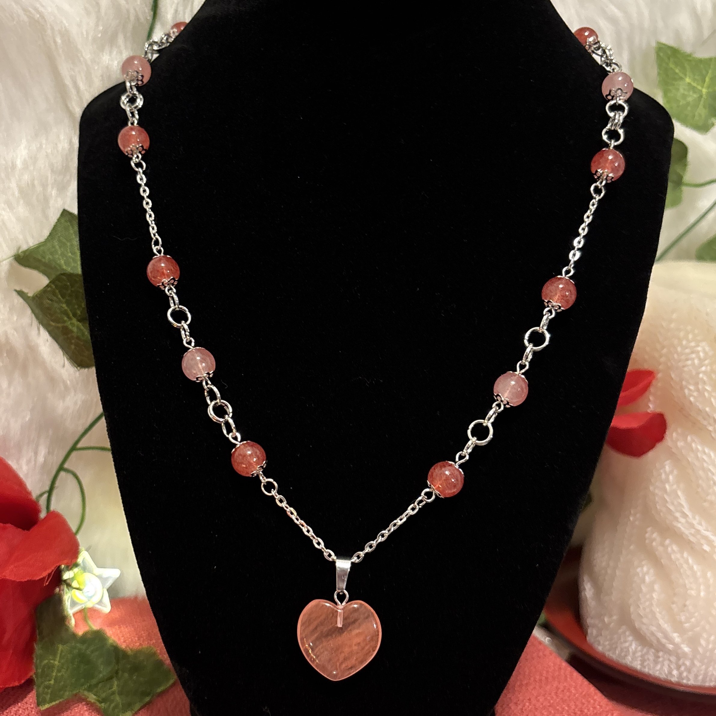 Rose Quartz Heart Necklace