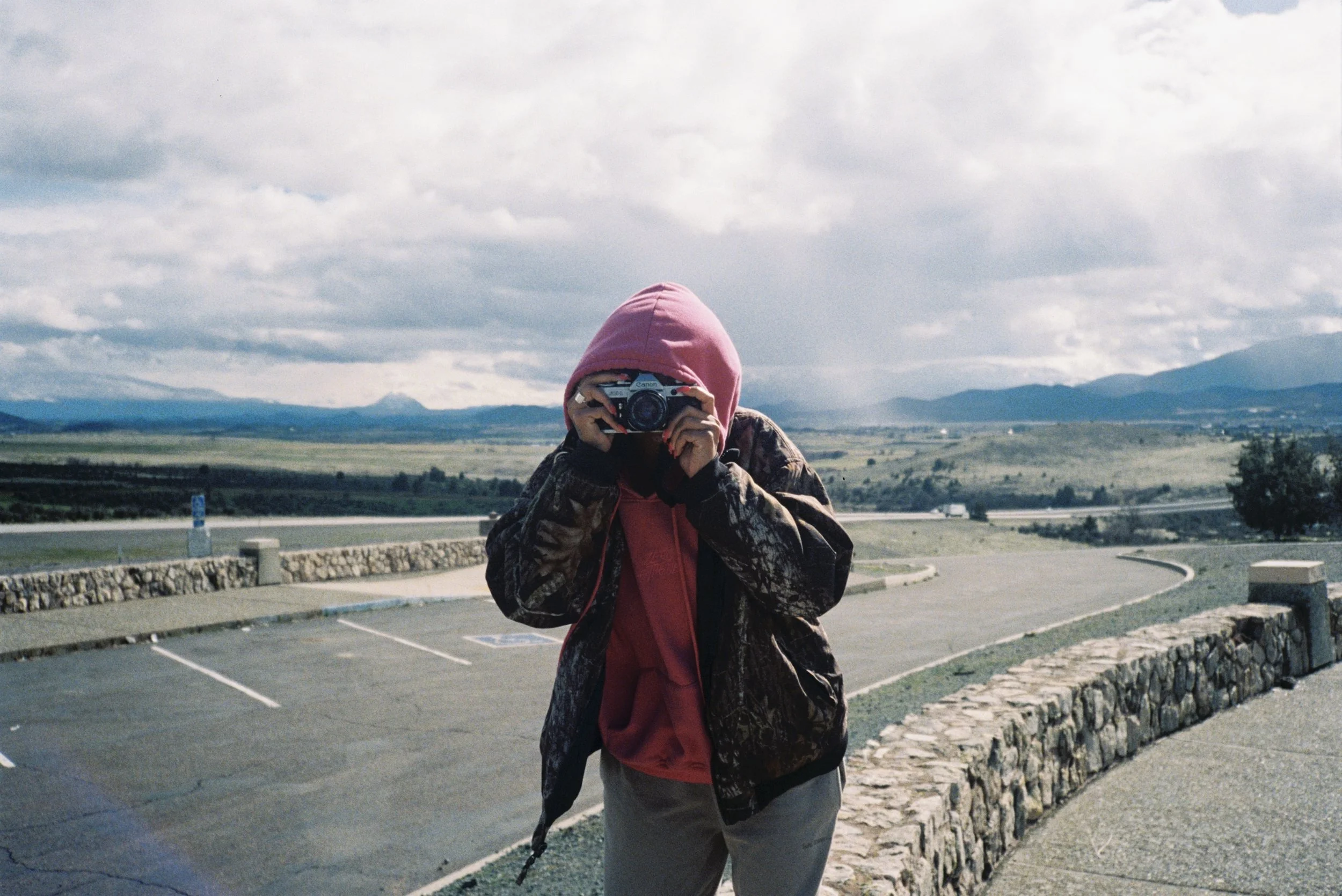  Two girlie pops and their film cameras 
