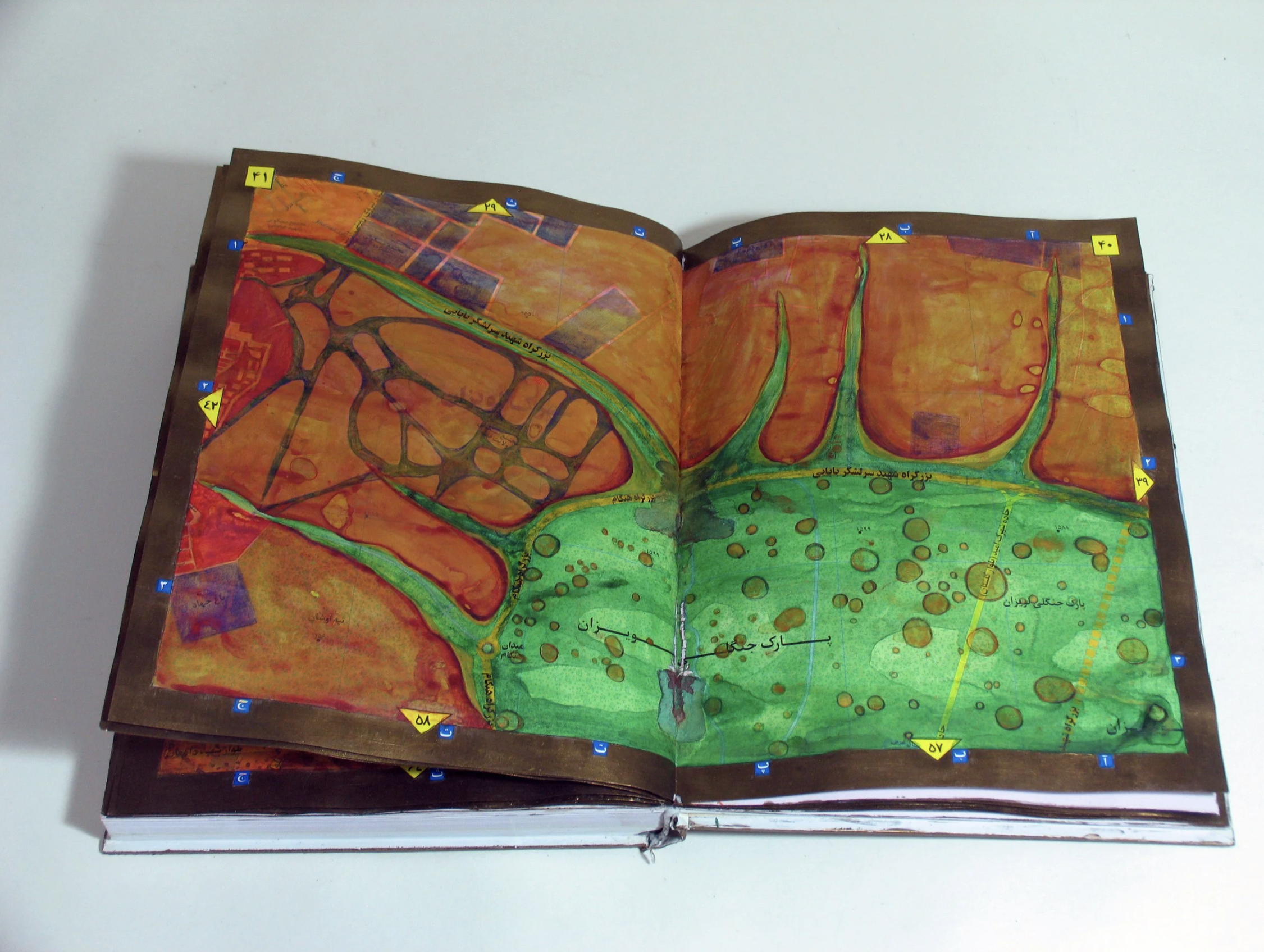 Living Atlas; Painting on Atlas Book, 30x20 cm, 2018