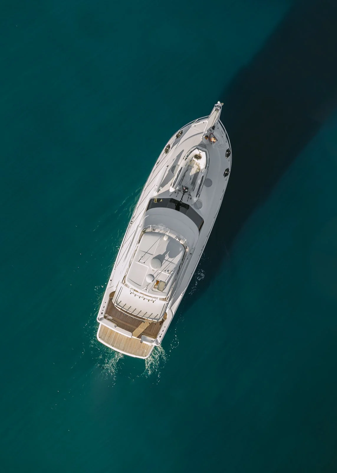 Drone view of luxury yacht bridal editorial shoot in South Australia