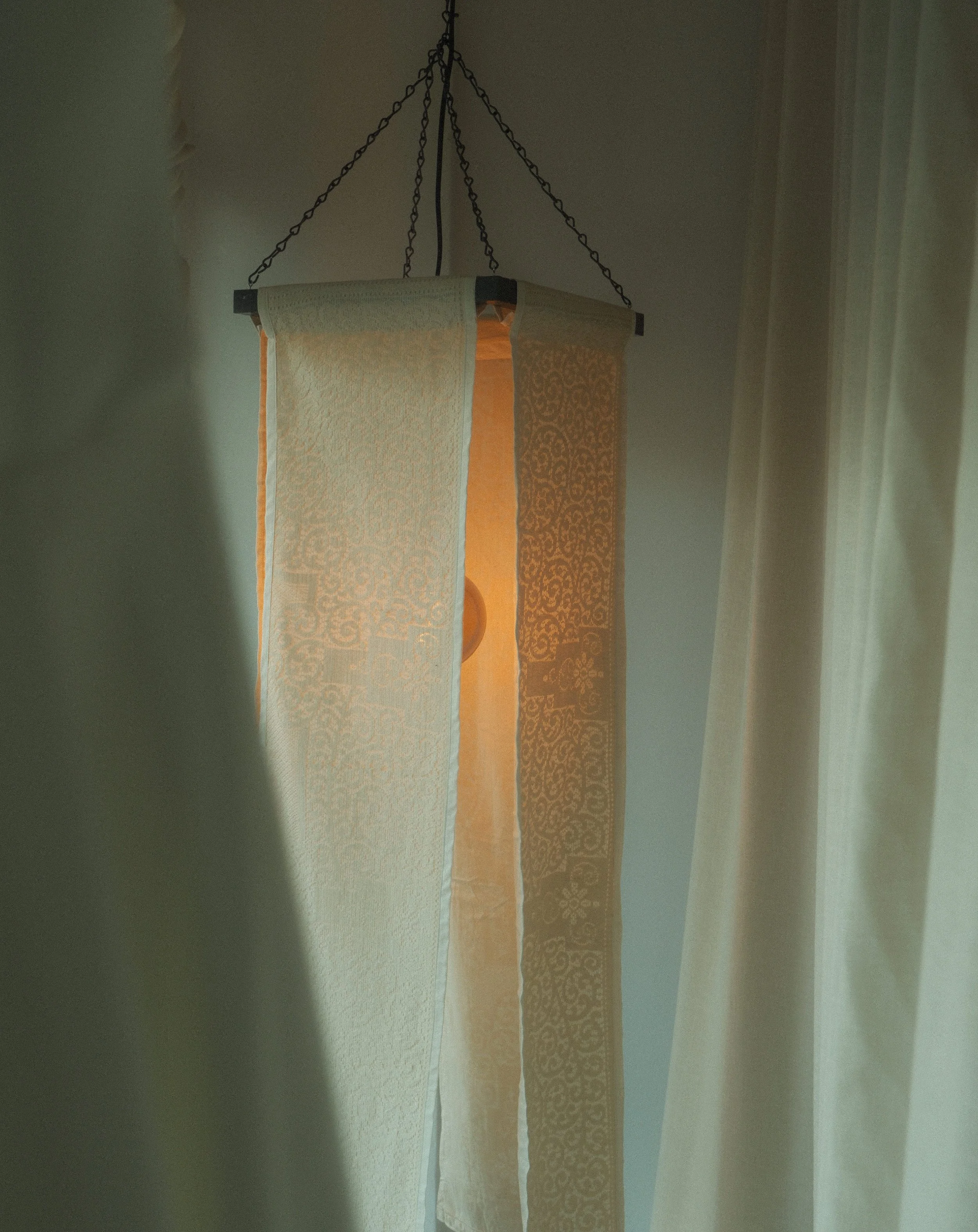 Custom Hygge lace window lamp