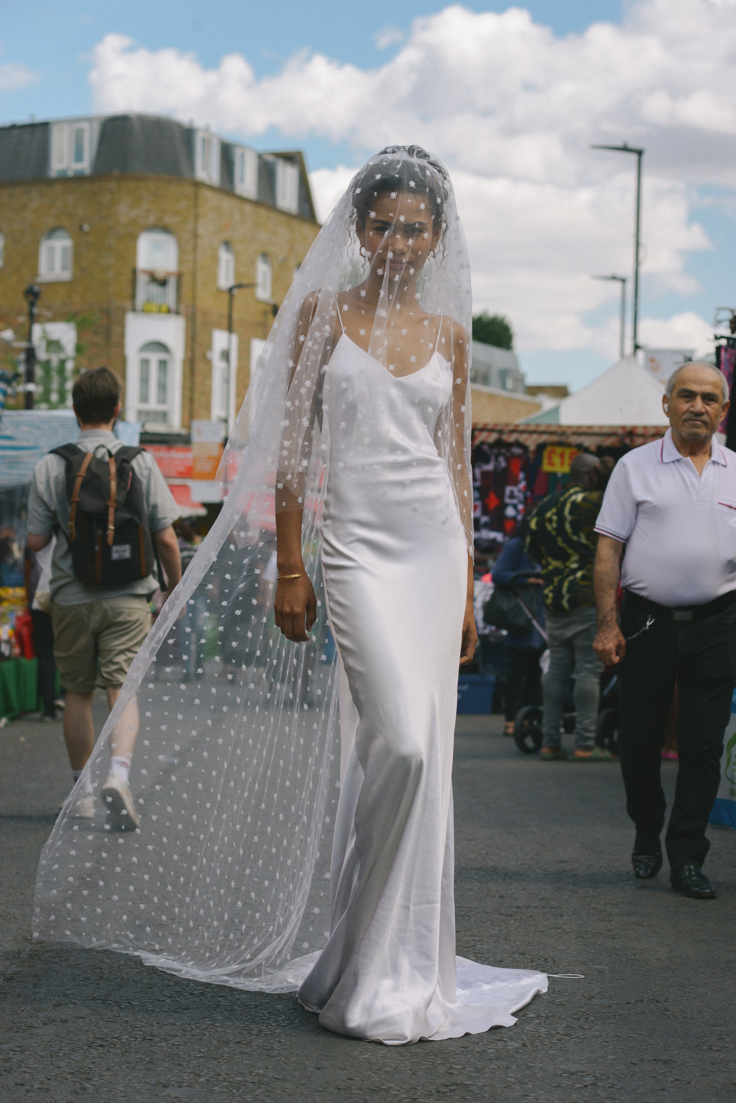 Yarrow embroidered veil