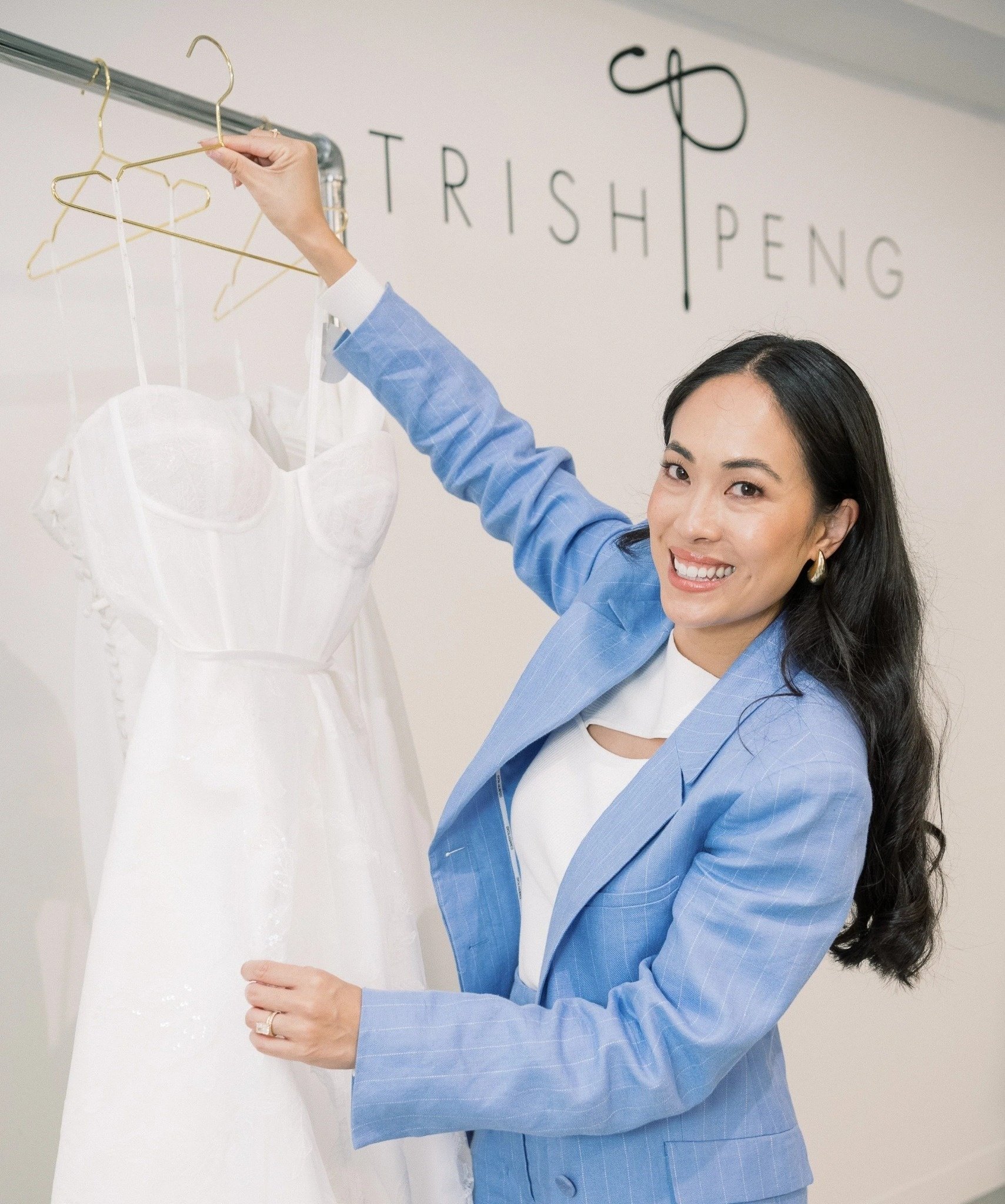 Trish Peng bridal designer New Zealand portrait in studio