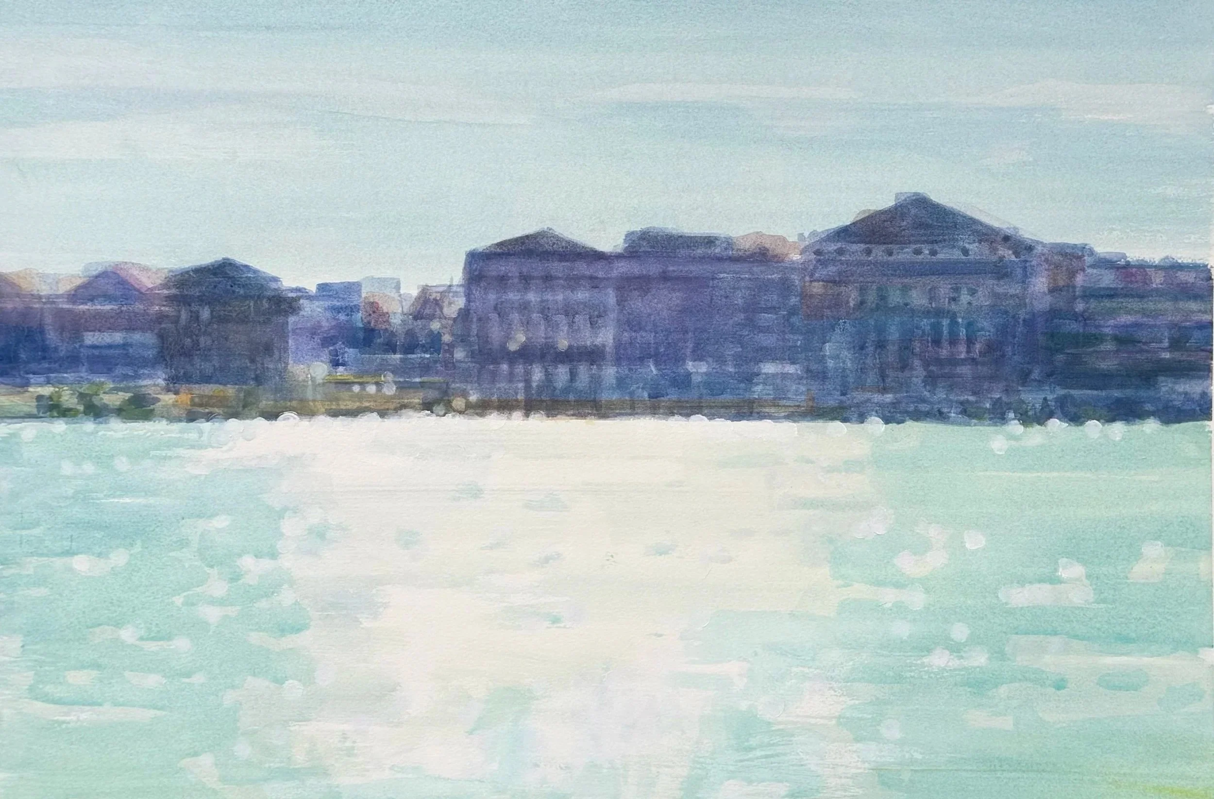 Venice  -  view to Guidecca 
Tempera framed 51 x 79 cm.
Enquiries to steveartwhite44@gmail.com