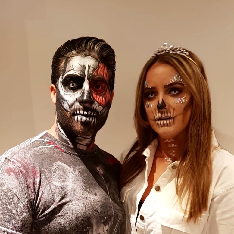 Couple Skull Halloween Makeup By Suhaila