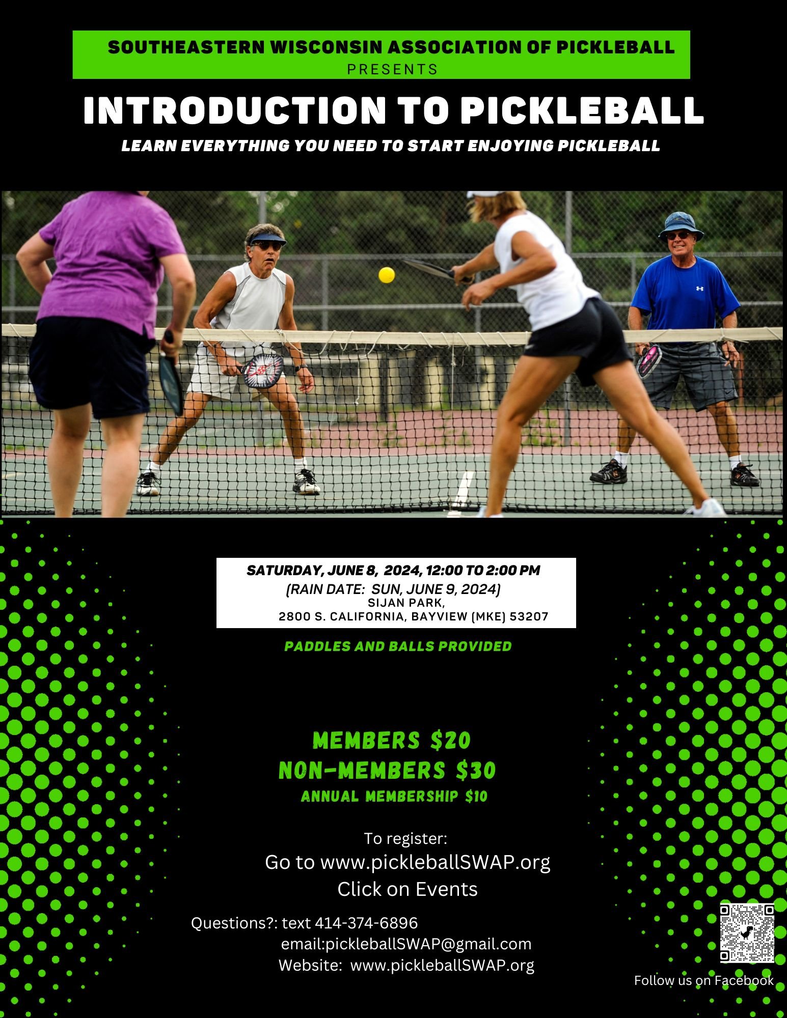 Intro to Pickleball - June 8, 2024 (Member Pricing)