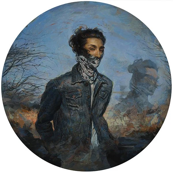 Cimarron - Egg tempera and oil painting on aluminum composite panel by hispanic artist Julio Reyes