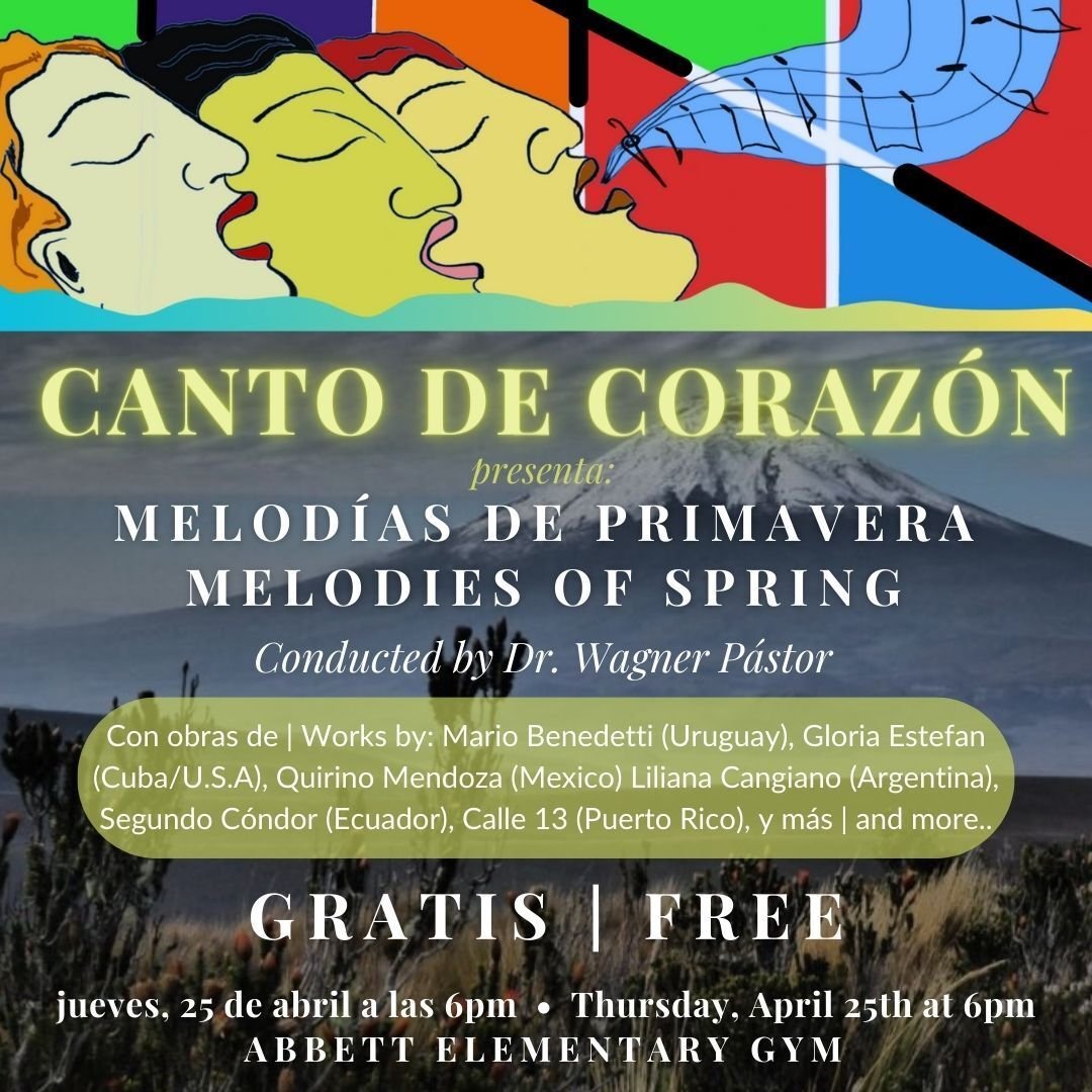 Join us for a vibrant journey through Latin American choral music at our dress rehearsal! Experience melodies from Mexico, Colombia, Ecuador, Puerto Rico, Cuba, and beyond. Your support means the world to us!

📌Abbett Elementary School | 4325 Smith 