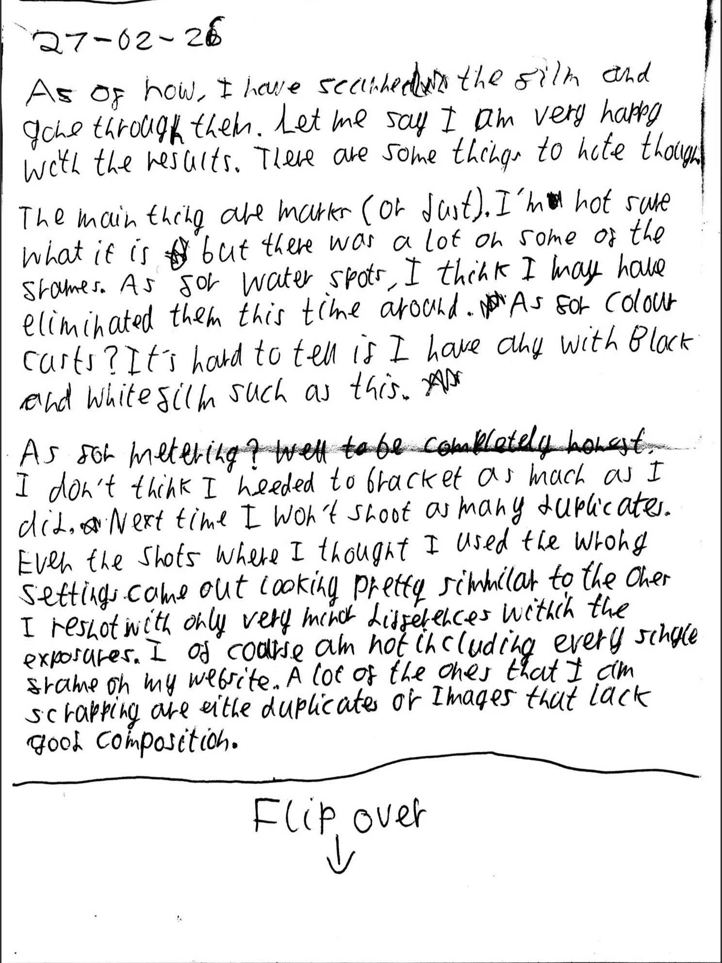 Post-Developing Thoughts 