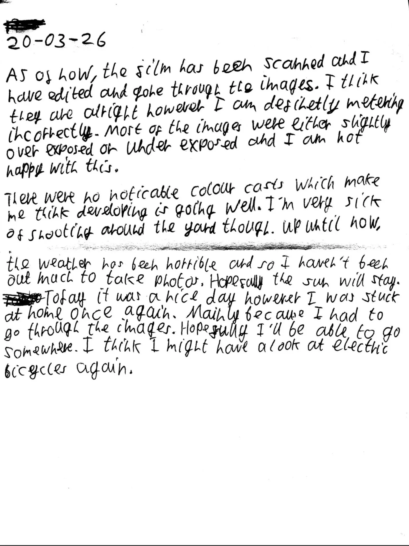 Post-Developing Thoughts 