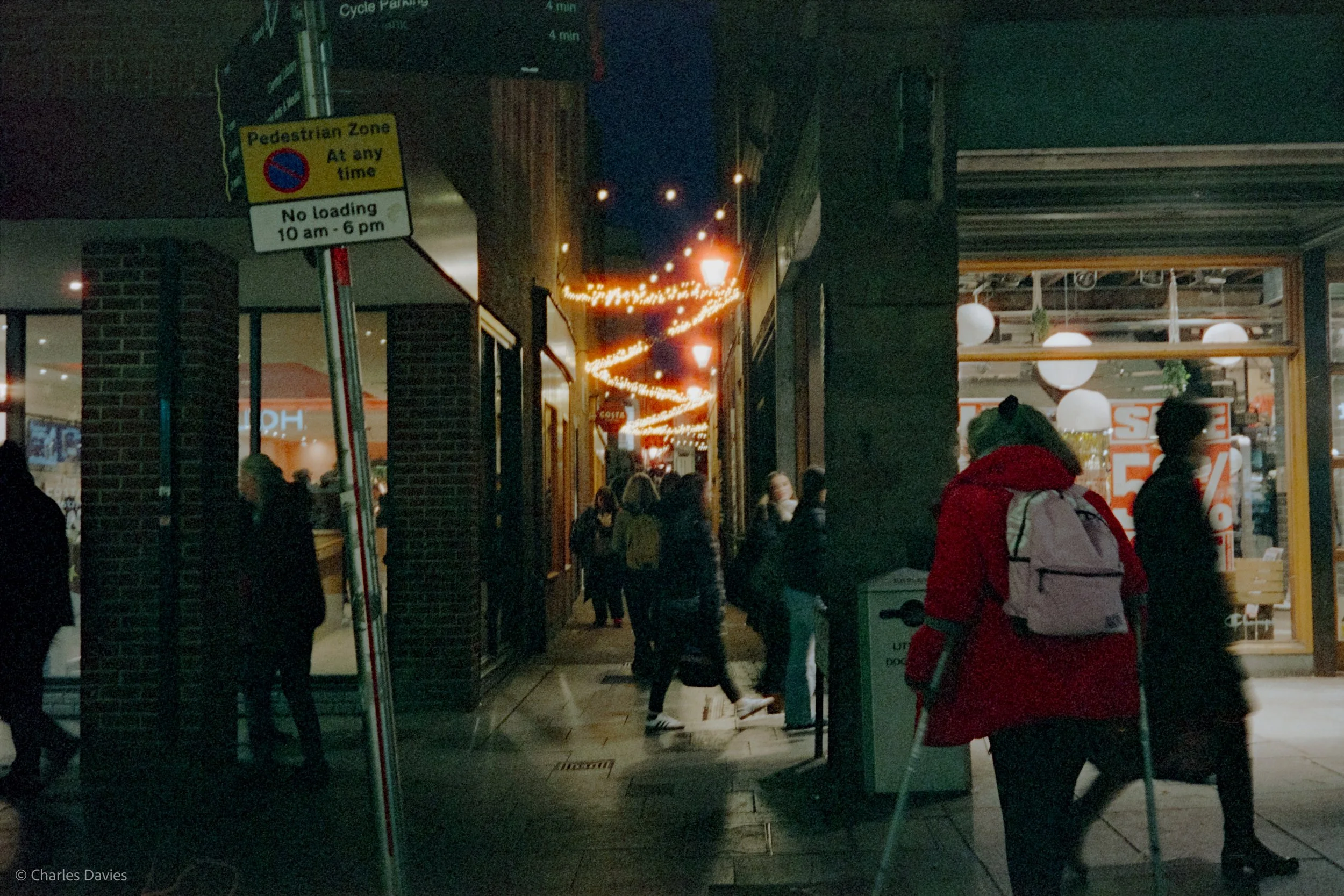 Roll 16 - 2024 - Europe - United Kingdom - Exeter - Cinestill 800T - Olympus 35DC - 35mm - Film - Colour - Night time 