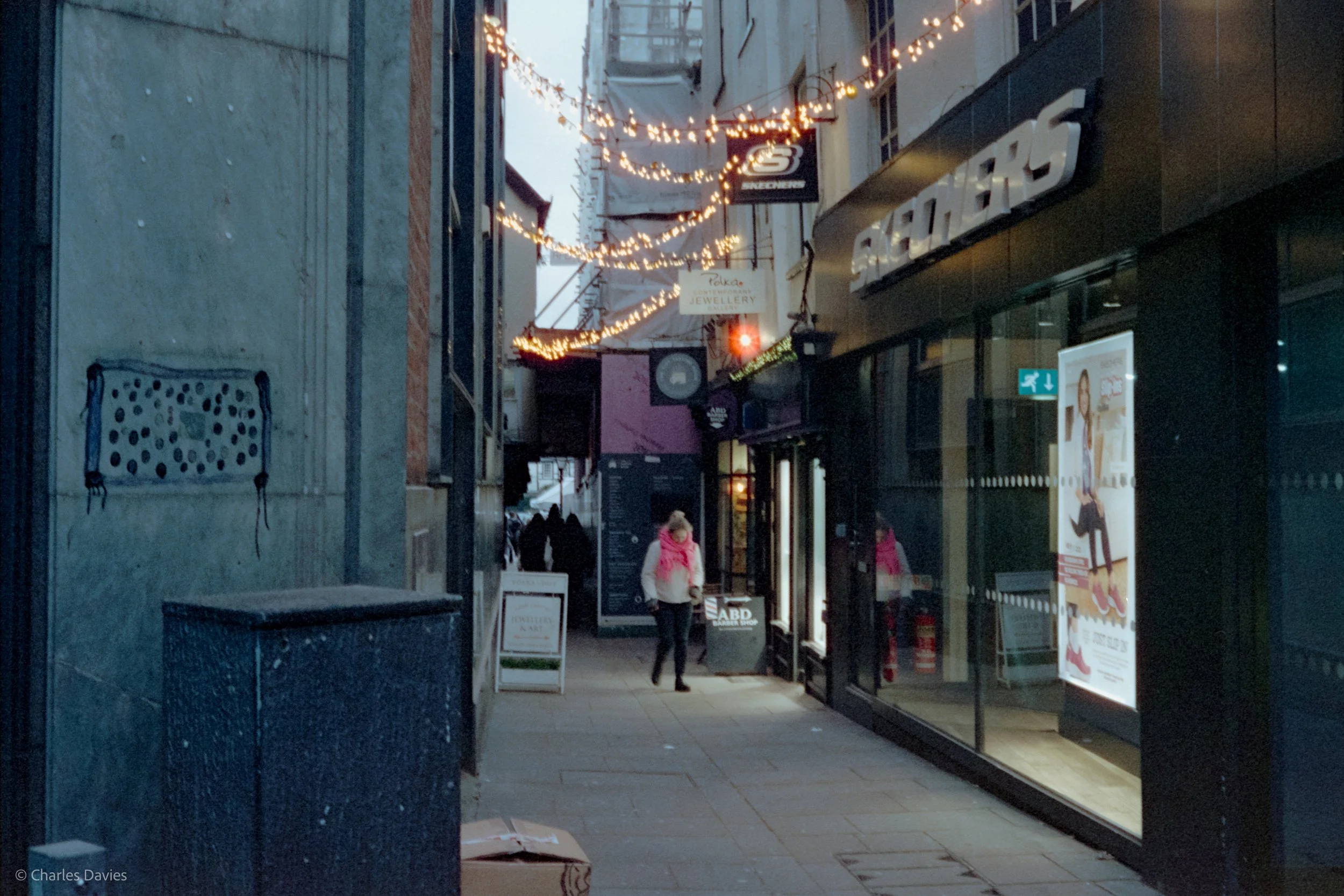 Roll 16 - 2024 - Europe - United Kingdom - Exeter - Cinestill 800T - Olympus 35DC - 35mm - Film - Colour - Night time 
