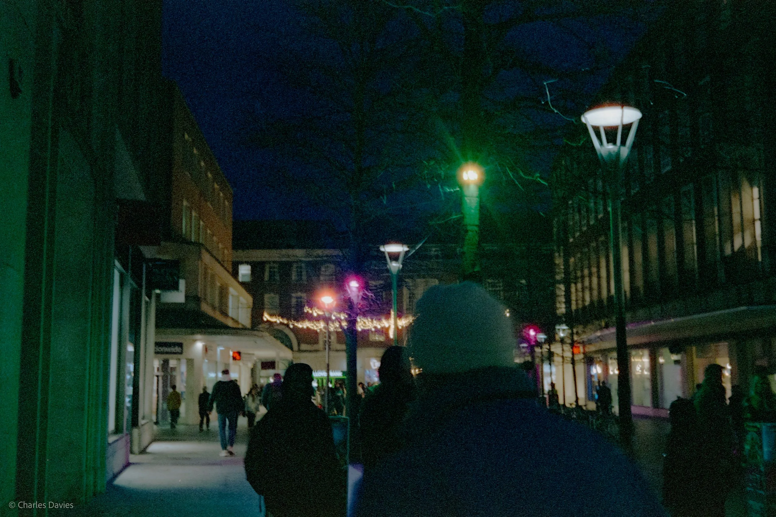 Roll 16 - 2024 - Europe - United Kingdom - Exeter - Cinestill 800T - Olympus 35DC - 35mm - Film - Colour - Night time 