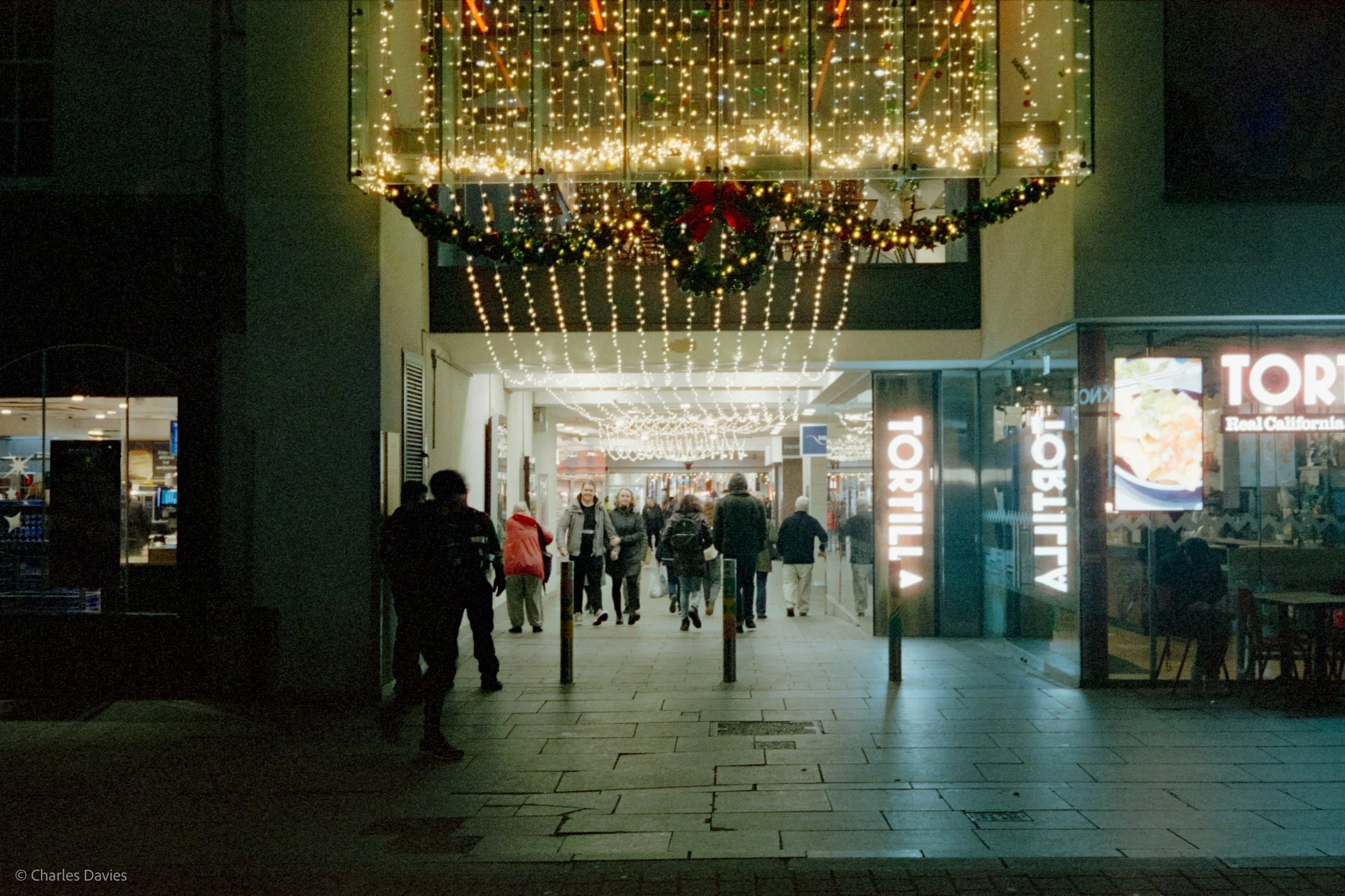 Roll 16 - 2024 - Europe - United Kingdom - Exeter - Cinestill 800T - Olympus 35DC - 35mm - Film - Colour - Night time 