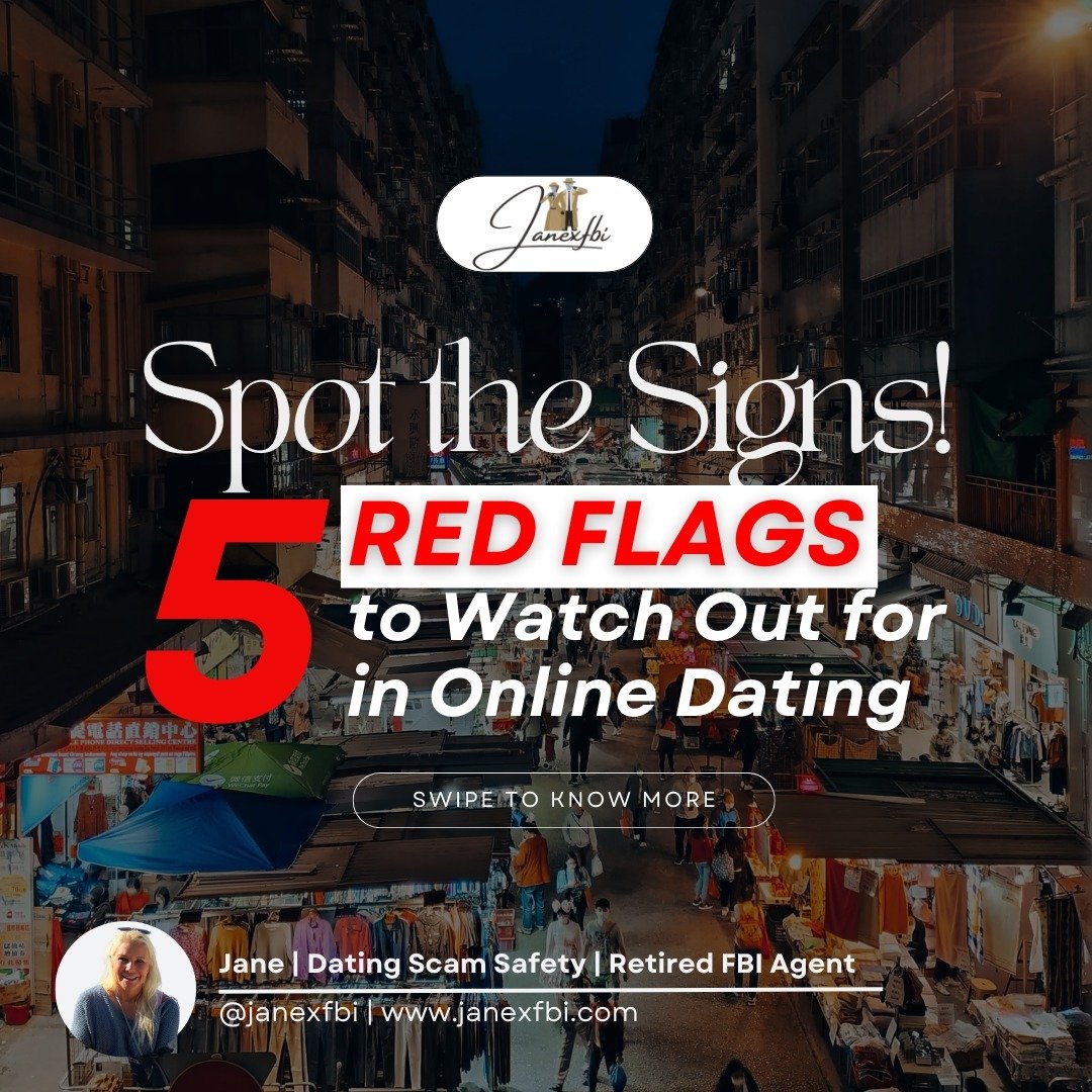 Spot the Signs! 🚩 5 RED FLAGS to Watch Out for in Online Dating.

Stay vigilant and protect yourself from potential scams and deception.

Swipe left for the 5 signs! Save this and follow for more dating scam safety tips. 🕵️&zwj;♀️

#avagorczyk #lov