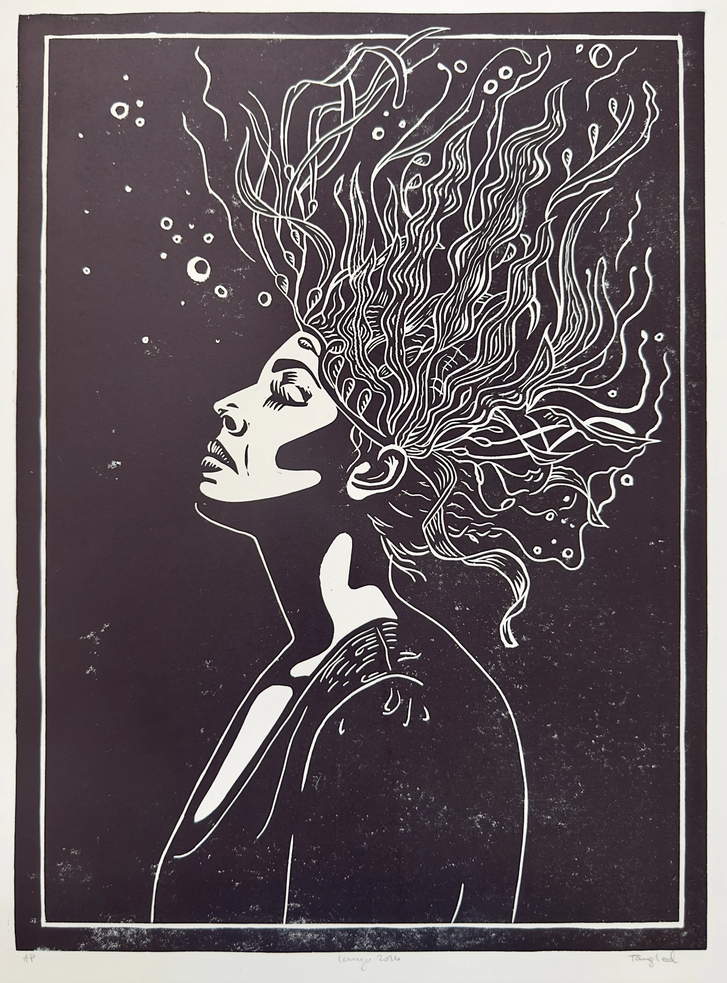 Tangled Linoprint