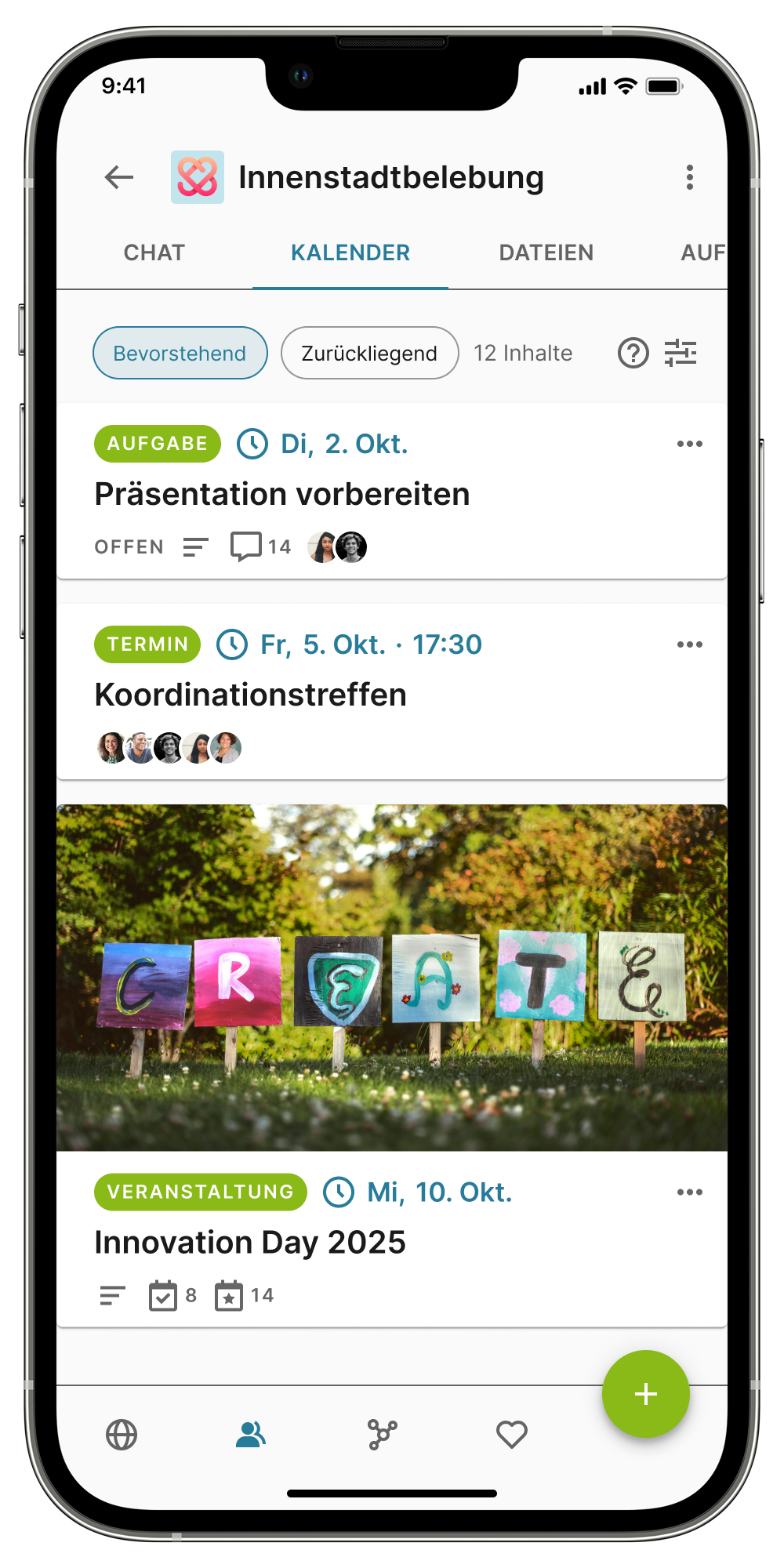 Digitale Kalenderübersicht von Beteiligungsprozessen