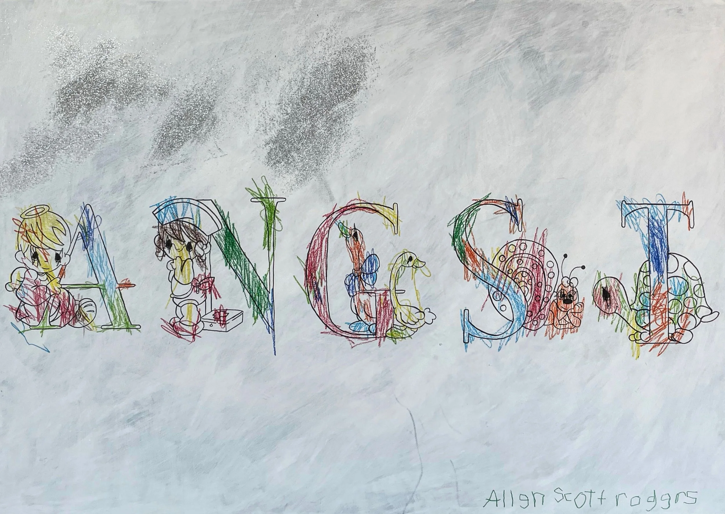 "Being-In-The-World-As-Such," 2024, Mixed Media on Wood Panel - 24 1/8" x 32"