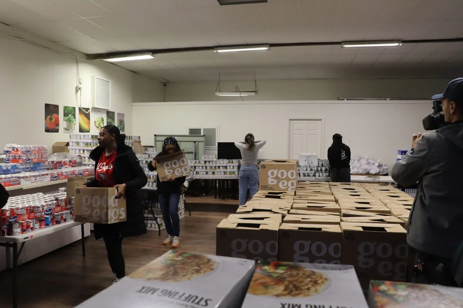 Community members at the Holiday Meal Drive
