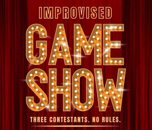 Marquee letters for the improvised game show at Oh Claire Improv