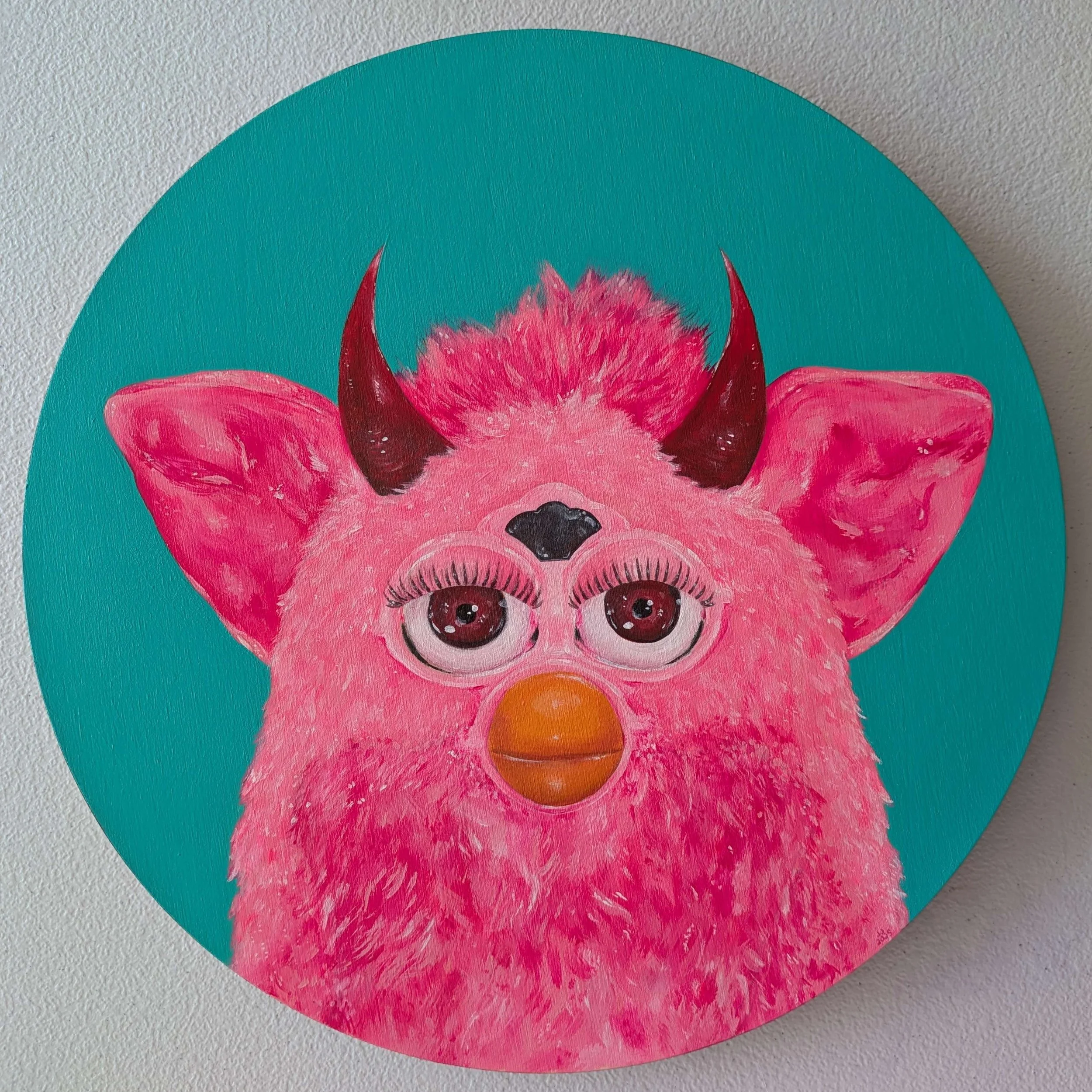 "Tiger's Blood", 2025. 12"x 12". Acrylic on wood.