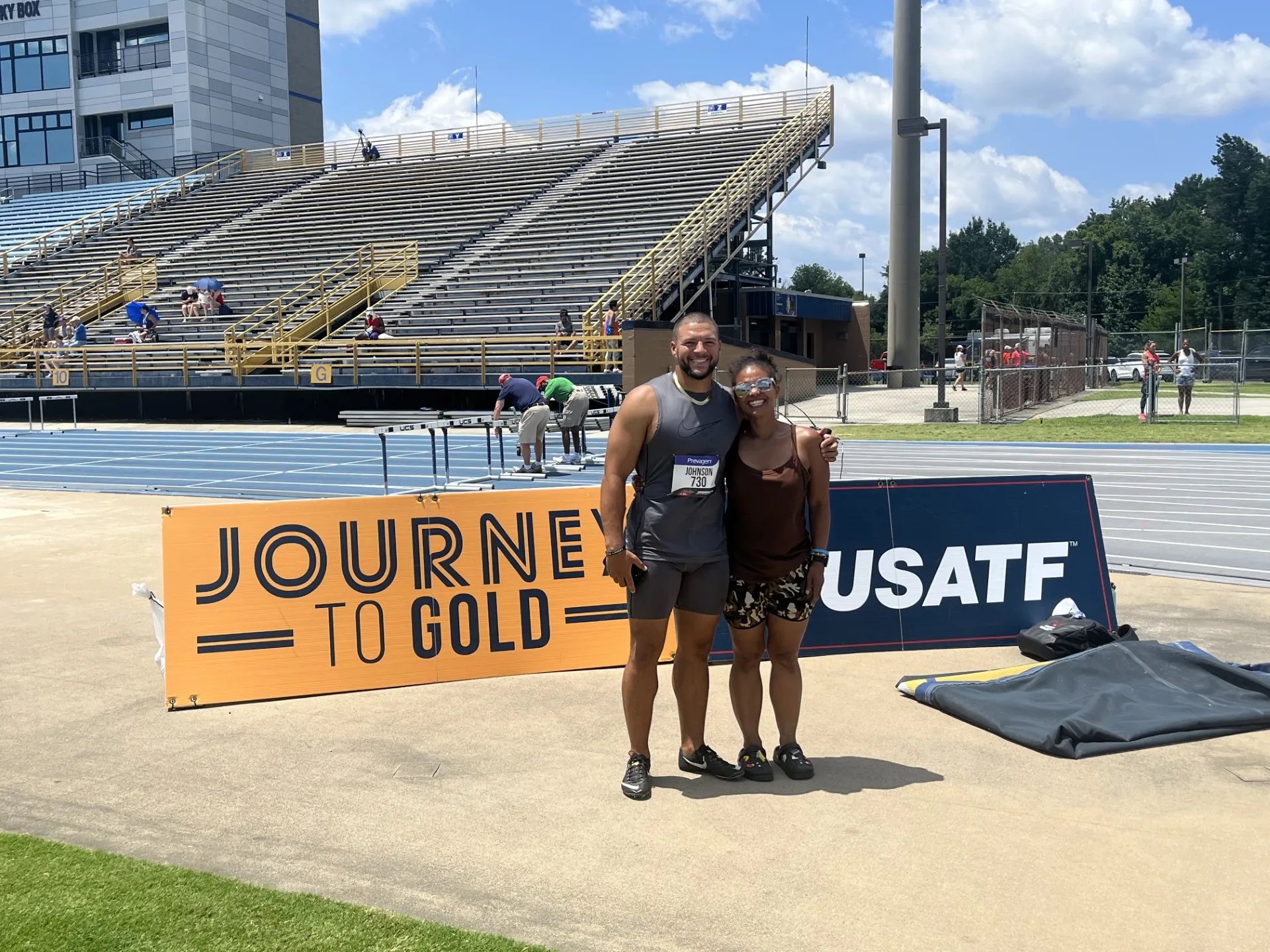 Colt and April take a photo together during his time in college.